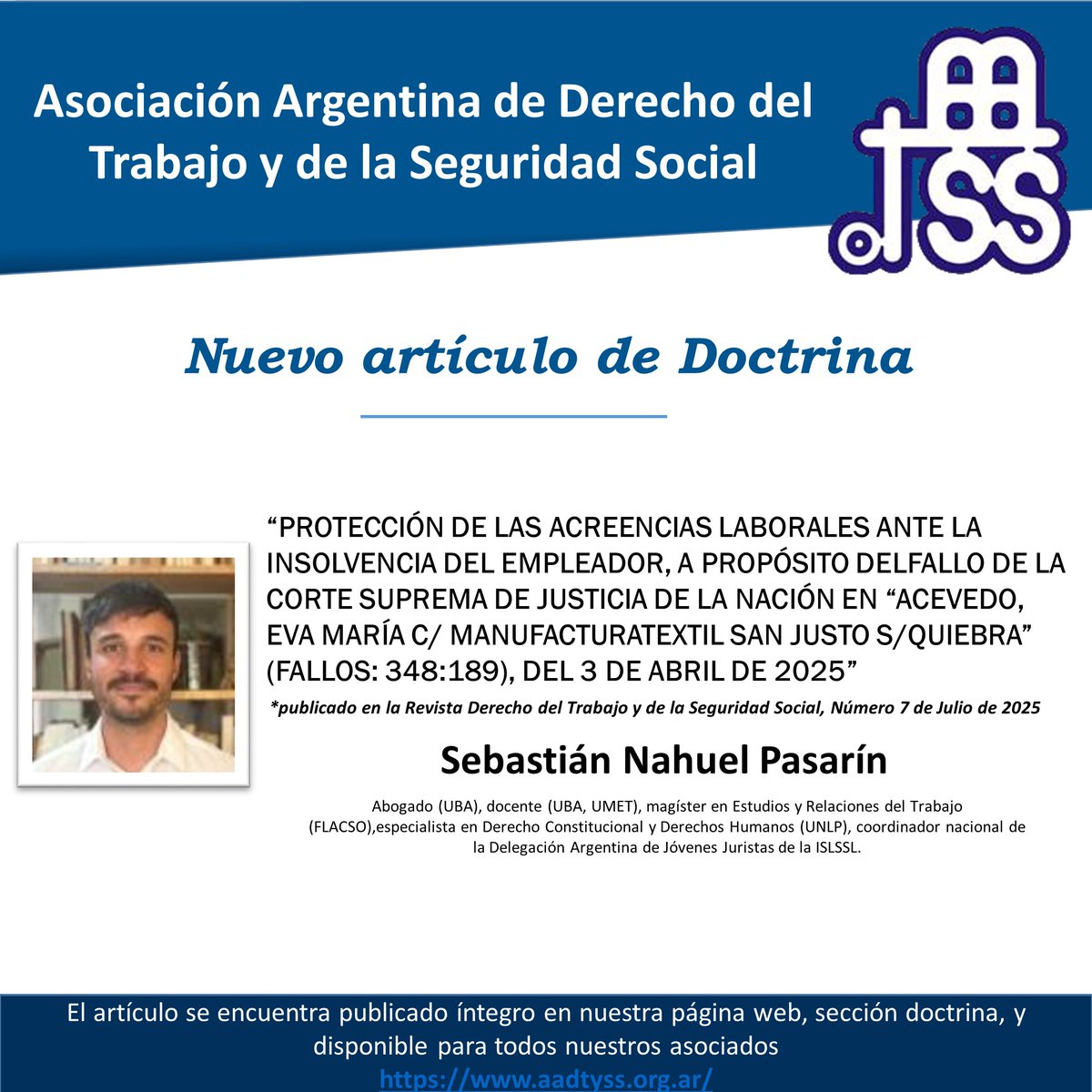 Nuevo Artículo de Doctrina 2025