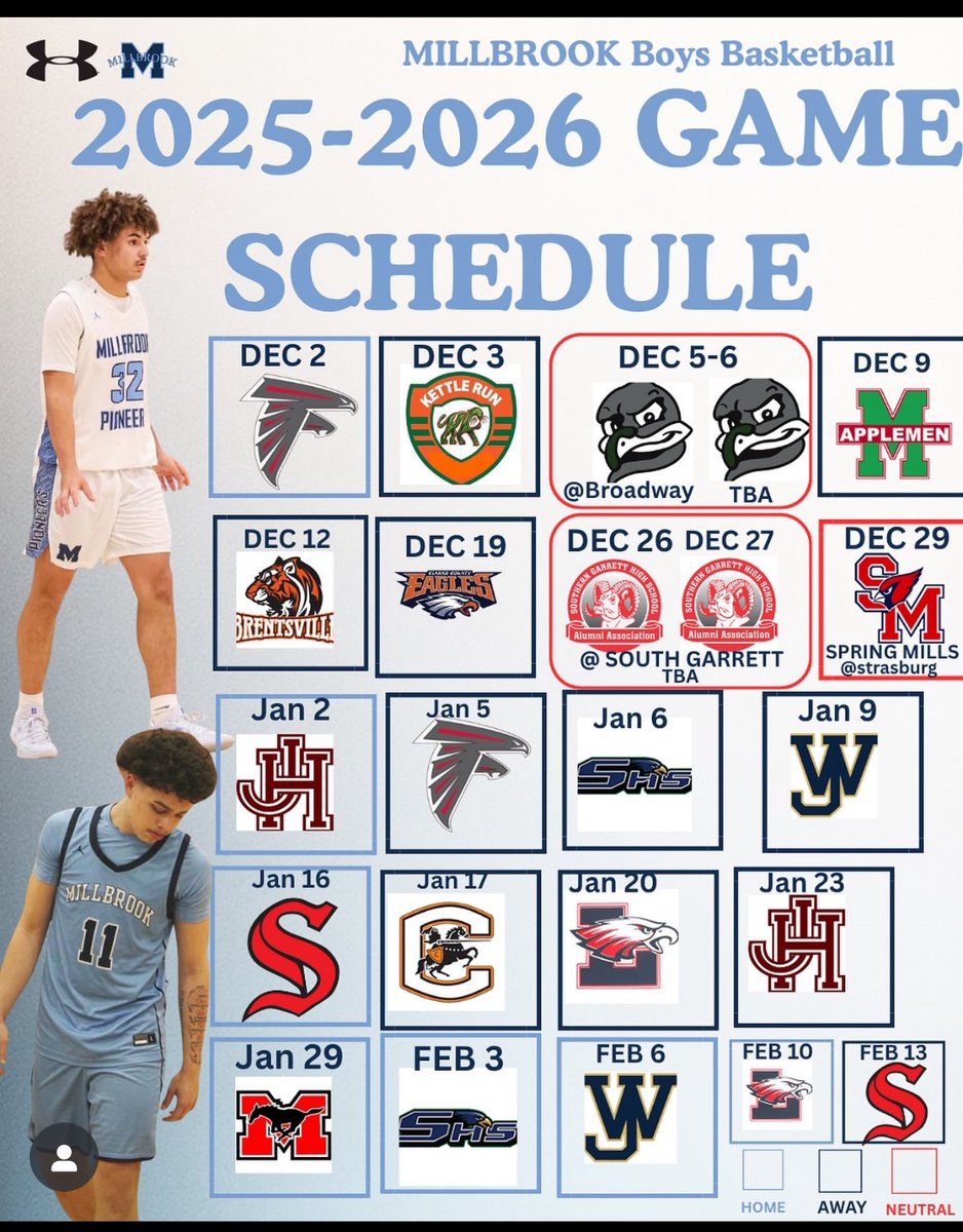 Millbrook (VA) game schedule this season <a href="/MHSPioneers/">Millbrook Pioneers Activities</a> <a href="/KevinMoses38/">Kevin Moses LLC</a> <a href="/Uorangemen2/">Coach Davis Sr, 25yrs plus experience</a> <a href="/JUCOadvocate/">JUCOadvocate - Brandon Goble</a> <a href="/JUCOPLUG/">The JUCO Plug</a> <a href="/PRCoachBailey/">Jeremiah Bailey</a> <a href="/PrepHoopsVA/">Prep Hoops Virginia</a> <a href="/novahoopsCom/">Novahoops.com</a> <a href="/_TomKeller/">Tom Keller</a> <a href="/ARosenfeldHoops/">Ari Rosenfeld</a> <a href="/ExposureHoopz/">Hoops Exposure</a> <a href="/Pure_Prospects/">Pure Prospects</a> <a href="/JessmsJtex93/">overlooked basketball academy</a> <a href="/WWFE_RCT/">WeWorkforEverything Recruiting</a>