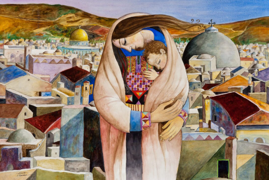 🇵🇸✍️'To My Mother'  by Palestinian Poet Mahmoud Darwish

🎨🖌️Mother and child, 2009 by Sliman Mansour

This poem was written while Darwish was in prison in 1967 and is considered one of his most tender and universal works. The raw longing for the mother resonates deeply across