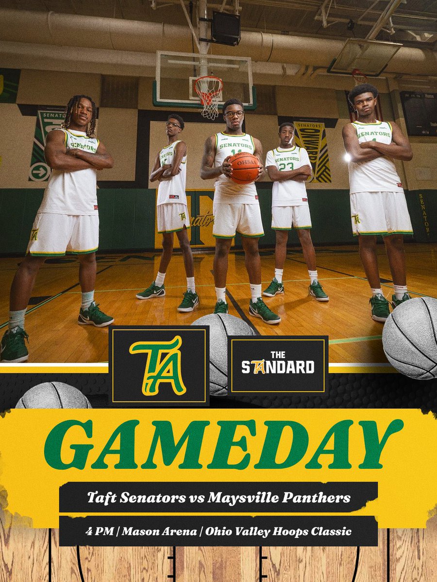SEASON OPENER.
New year. New energy. Same STANDARD.
The Senators are locked in and ready to make a statement.

#7 Taft vs. #1 Maysville — 4 PM at Mason Arena.

Come out and support! Let’s pack the house and start this run the right way. 💛💚🏀