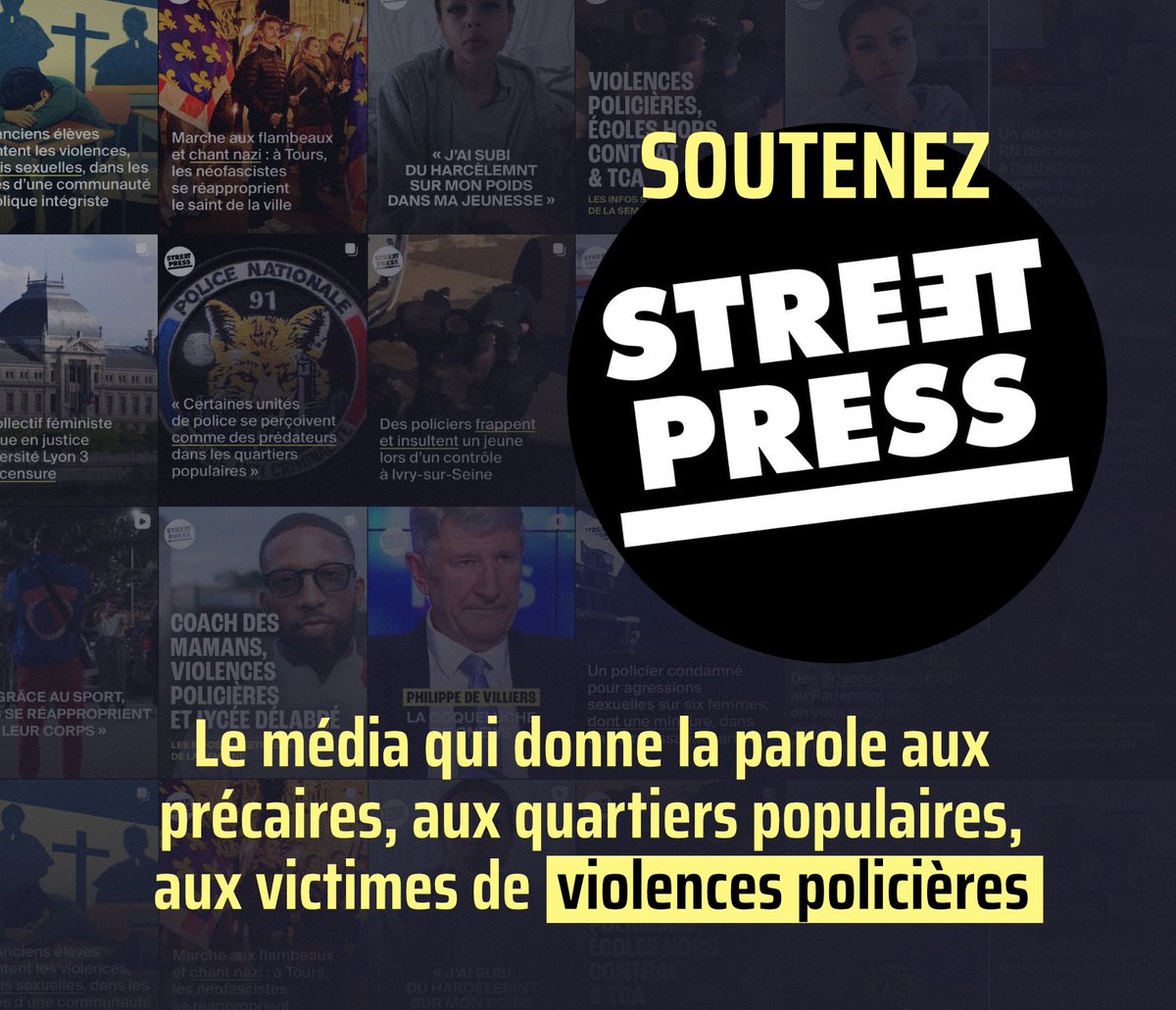 violencespolice's tweet image. Depuis presque deux ans, StreetPress soutient notre travail d&apos;enquête sur les violences policières. Ils ont besoin de vous pour continuer ce combat en 2026 !

Soutenez-les 👉 soutenir.streetpress.com @streetpress