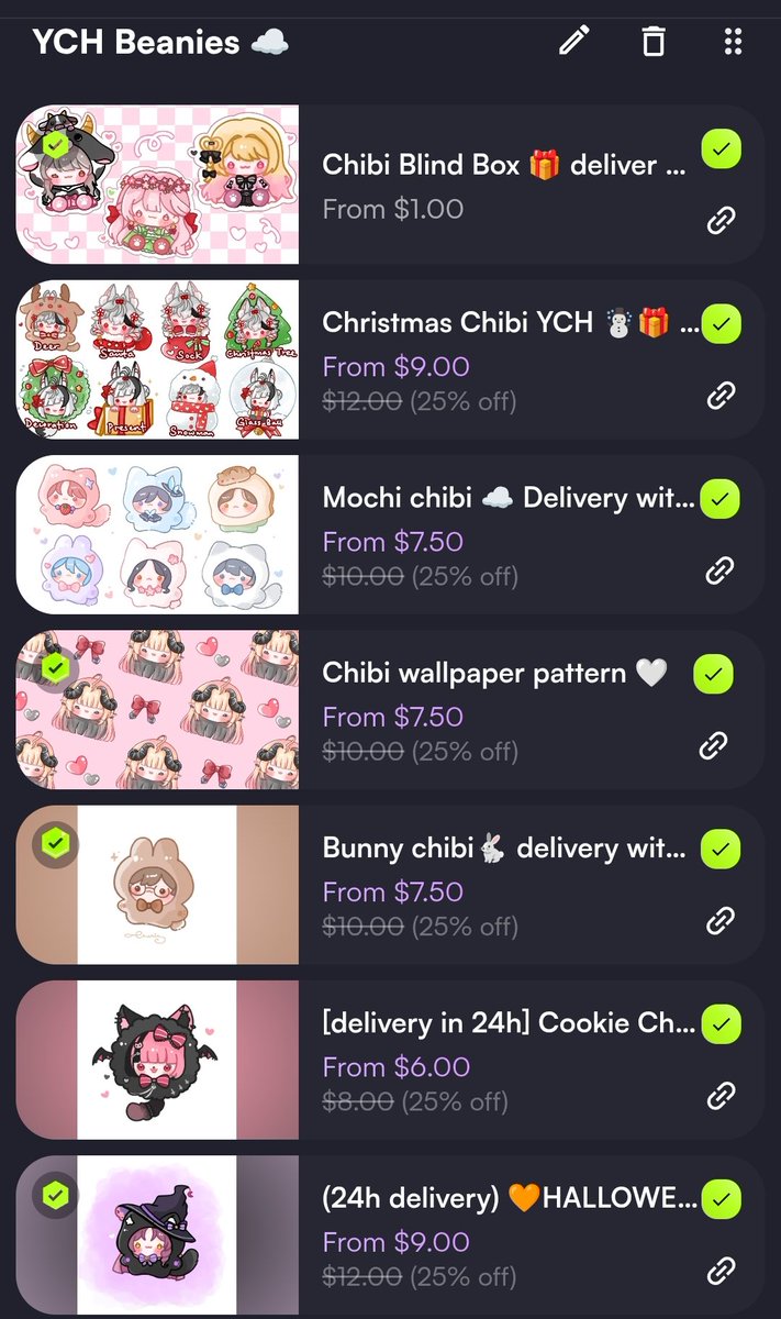 What if... 25% discount for ALL my chibi services on Vgen... 
(Only for 24 hours!!)