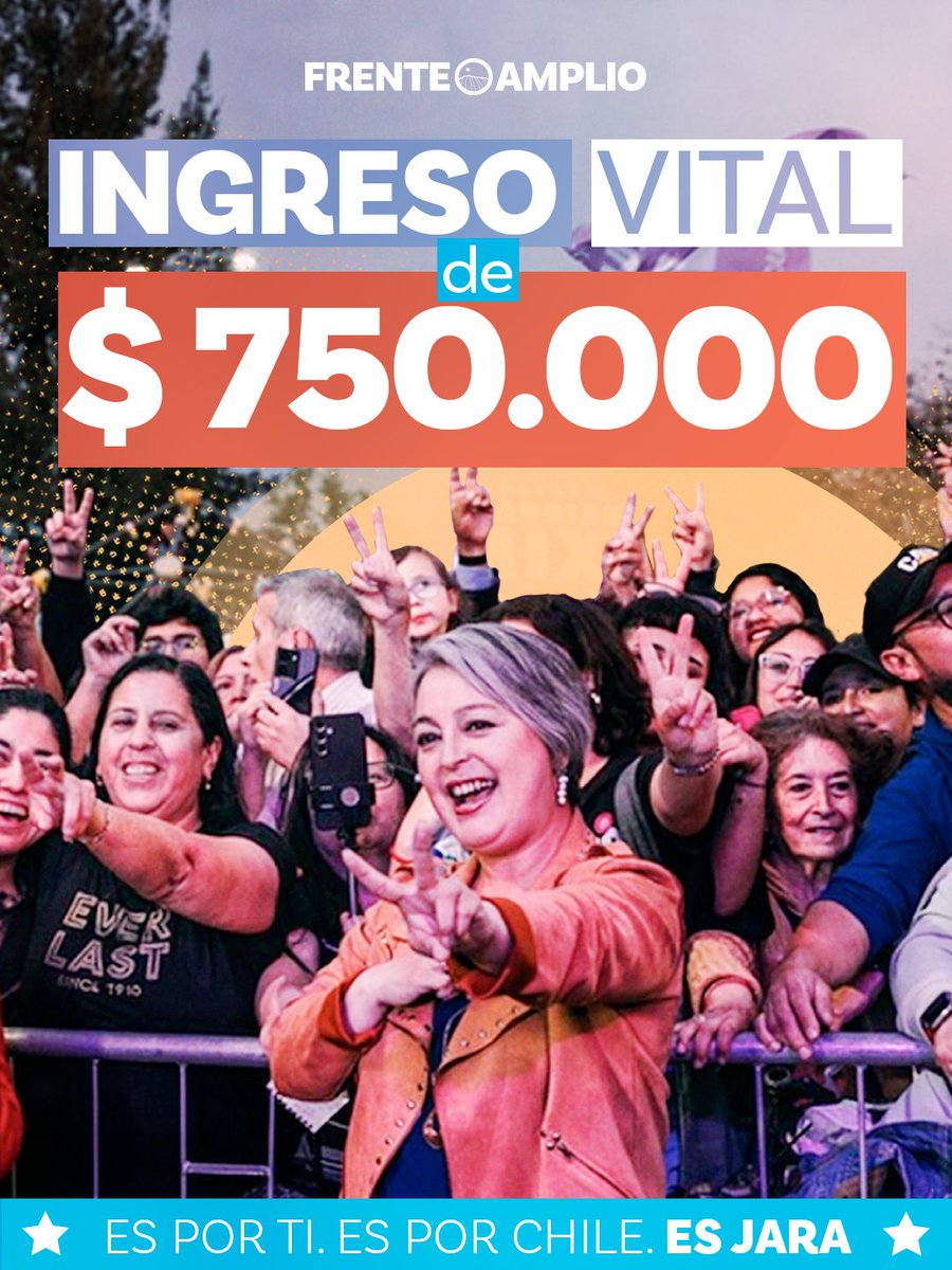 Educaciongrat's tweet image. GRACIAS JEANNETTE JARA
Es Jara, la que subió el Sueldo minimo el:
01 de Mayo 2023 de $410.000 a $440.000
O1 Septiembre 2023 de $ 440.000 a $460.000
01 de Julio 2024 de $ 460.000  a 
$ 500.00
y hoy con reajuste esta en $529.000

Y si gana lo subirá en su mandato a $750.000