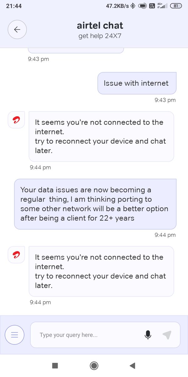 rajesh___yadav's tweet image. What an excellent support for my issue with airtel, I think it&apos;s time to port to some other network?