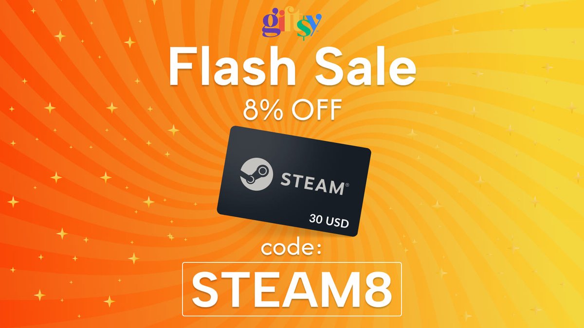 🎮 Flash Sale
$30 Steam Gift Card with 8% off
Code STEAM8
👉 giftsy.com/en/steam-gift-…
⏳ Limited-time offer!