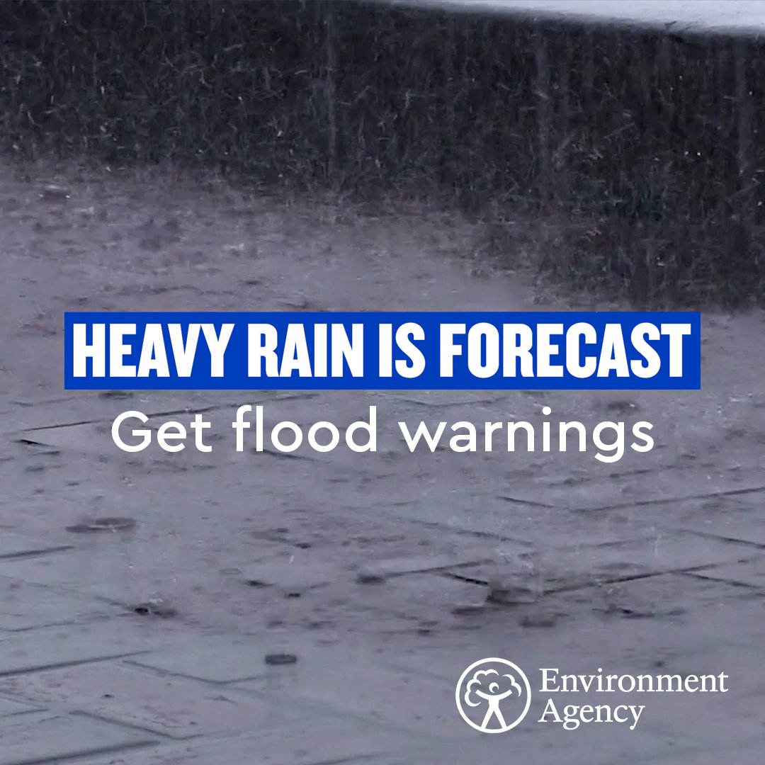 Heavy rain is forecast this weekend across our area. 

Make sure you are getting our Flood Warnings, follow the directions here: gov.uk/get-flood-warn…

Do you know what your flood risk is? Find out here: gov.uk/check-long-ter…