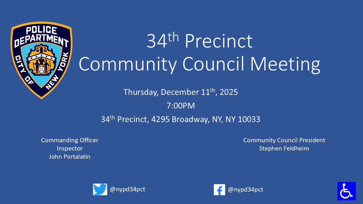 NYPD 34th Precinct tweet media