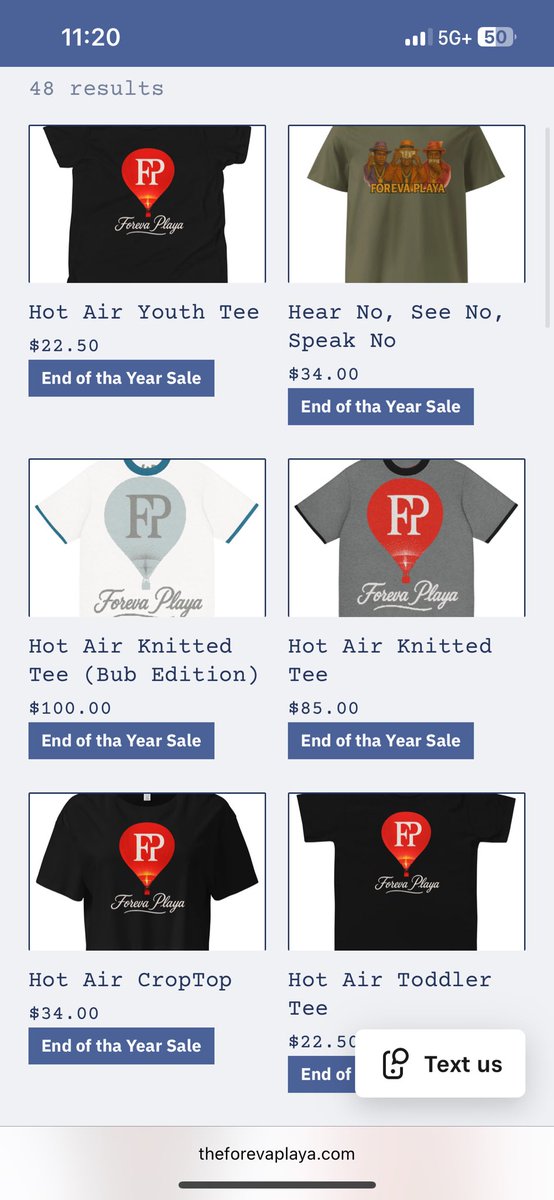 End of tha year sale! 
30% off all orders over $50 
theForevaPlaya.com