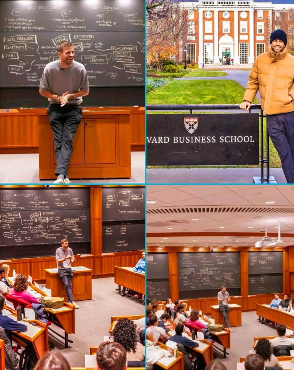 🚨 MAGNIFIQULE !😍 Gerard Piqué a été invité comme intervenant à l’Université Harvard pour donner un cours aux étudiants en commerce, où il a parlé de son projet Kings League, de son innovation et de sa croissance fulgurante depuis son lancement en 2023.

​Footballeur de classe