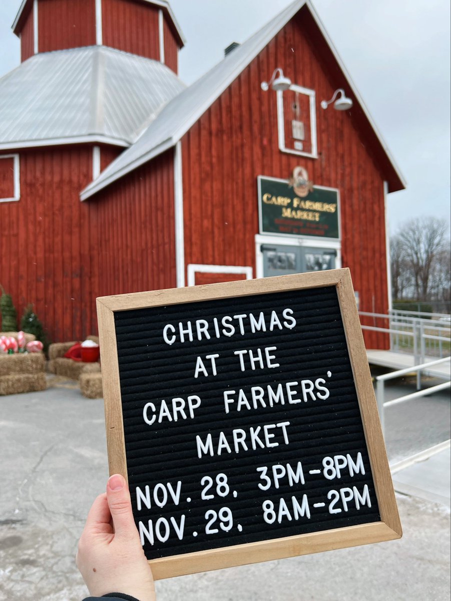 Today’s the day! Join our local vendors today, Friday November 28th, from 3-8pm &amp; tomorrow, Saturday November 29th, from 8am-2pm for our Carp Christmas Market! 🎄☃️

Reminder that parking and admission are FREE!🎅🏻

Our local vendors can't wait to see you! ❄️ #CarpChristmasMarket