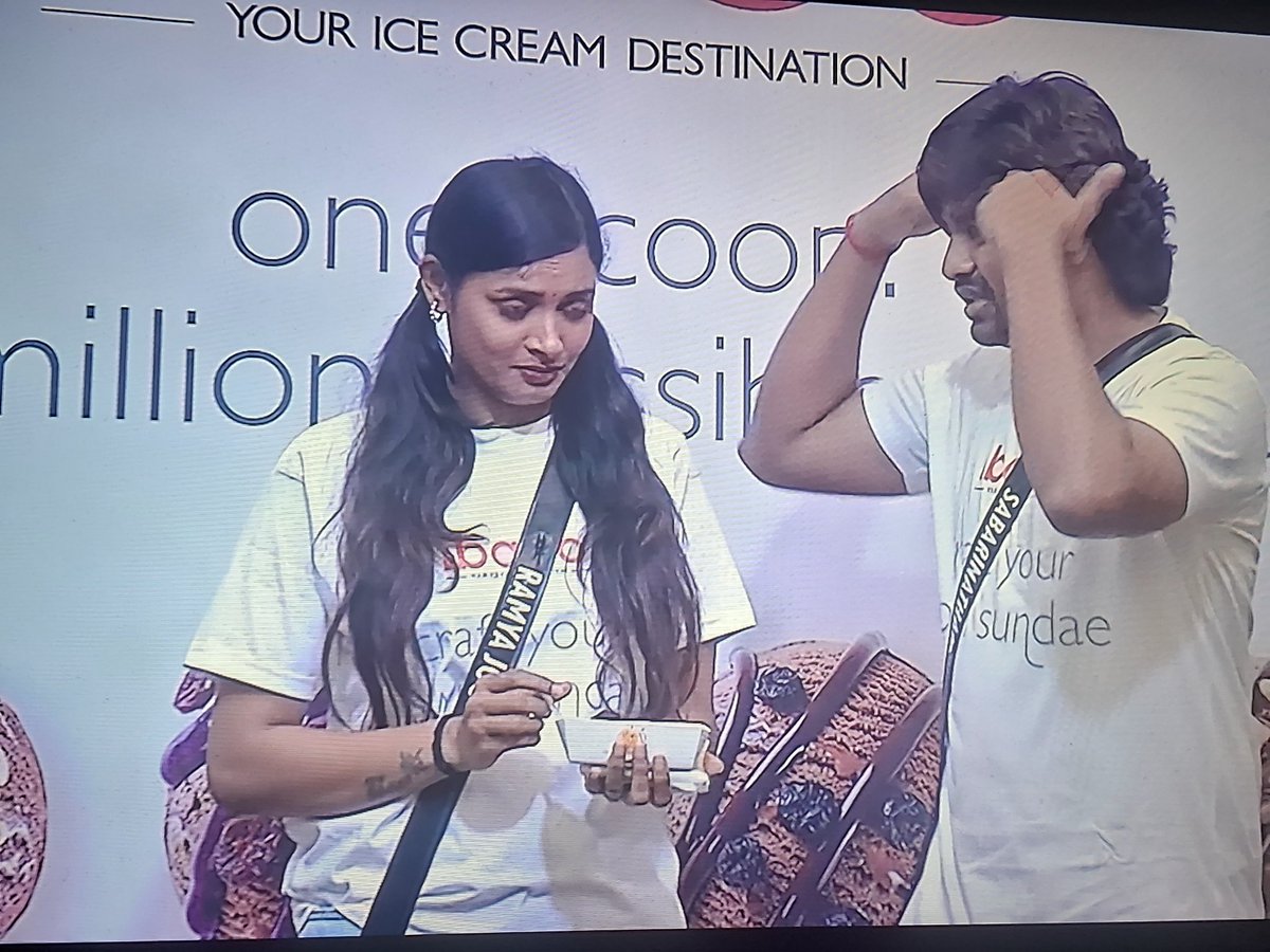 itz_jams's tweet image. #biggboss9tamil Glad #sabari and #ramyajoo  once again proved their bonding is beyond this game.#ibaco task #Sabari &amp;amp; #Ramyajo mutually give icecream to each other.