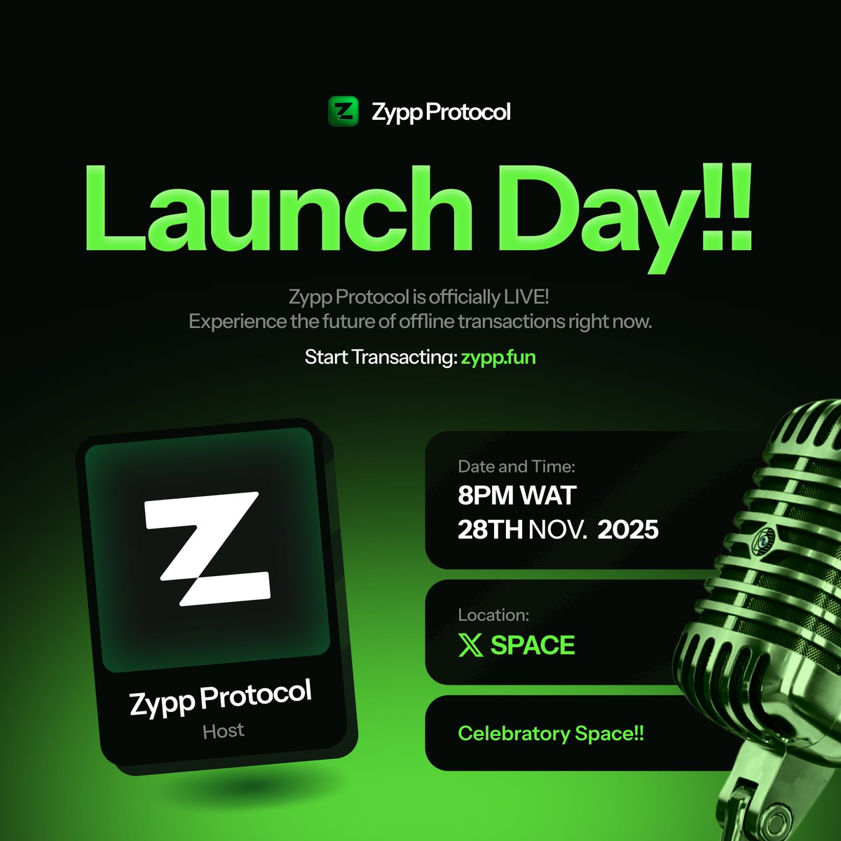 use_zypp's tweet image. 🔥 It’s Today! 🔥
Zypp goes live tonight — and a new era of seamless connections begins. ⚡

A smarter way to connect!
A faster way to pay!!
A solution that keeps you moving, even when the internet doesn’t!!!

Join us at 8PM WAT for a Twitter Space to celebrate the launch. 
We’ll…