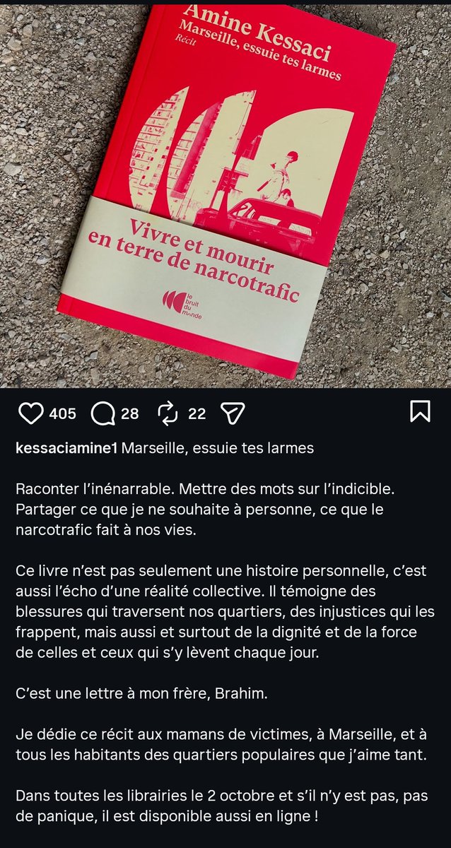 genevievinteu1l's tweet image. #VendrediLecture, via @philippepoustis  #AmineKessaci 💙