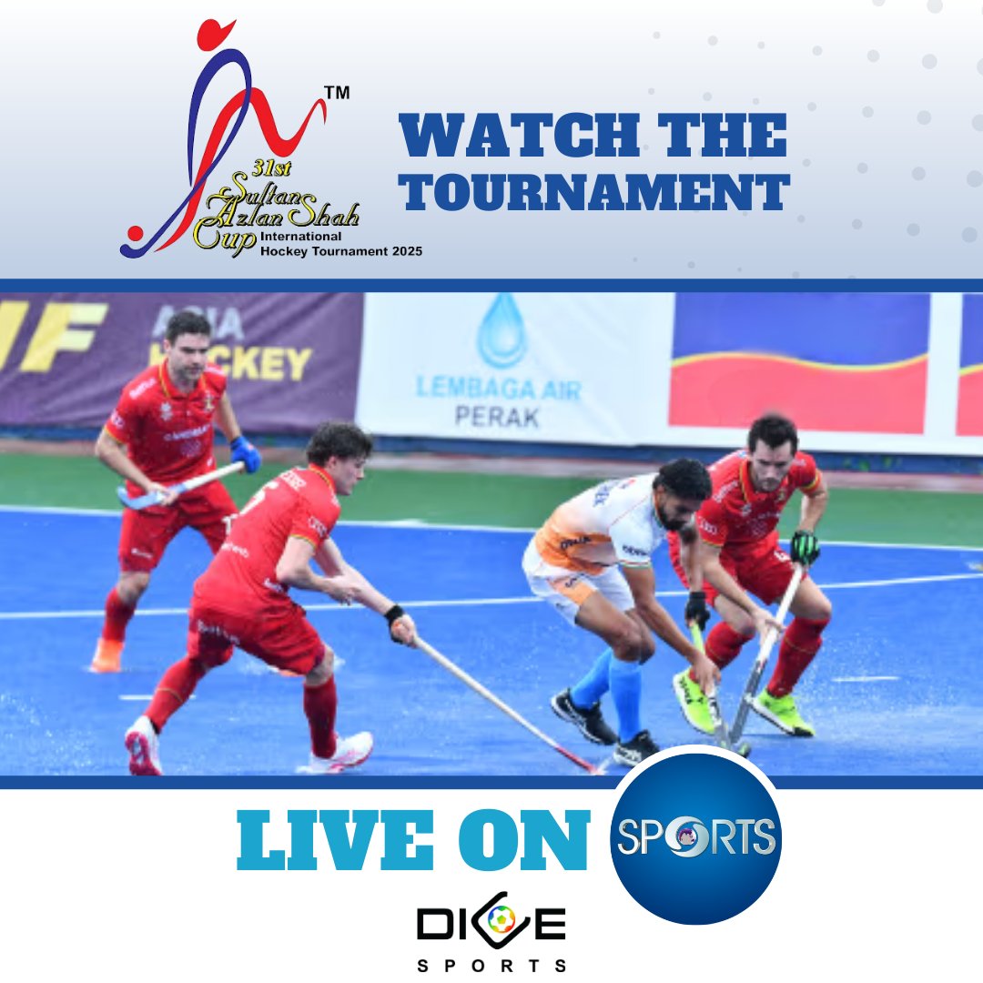 godiceverse's tweet photo. 🏑 Thrilled to announce that the Sultan Azlan Shah Cup 2025 will air LIVE on DD Sports!
World-class hockey, reaching millions across India.
Globally distributed by DICE Sports.

#Hockey #SultanAzlanShahCup #DDSports #DICEVerse #DICESports #LiveSports https://t.co/MZBjuvAk38