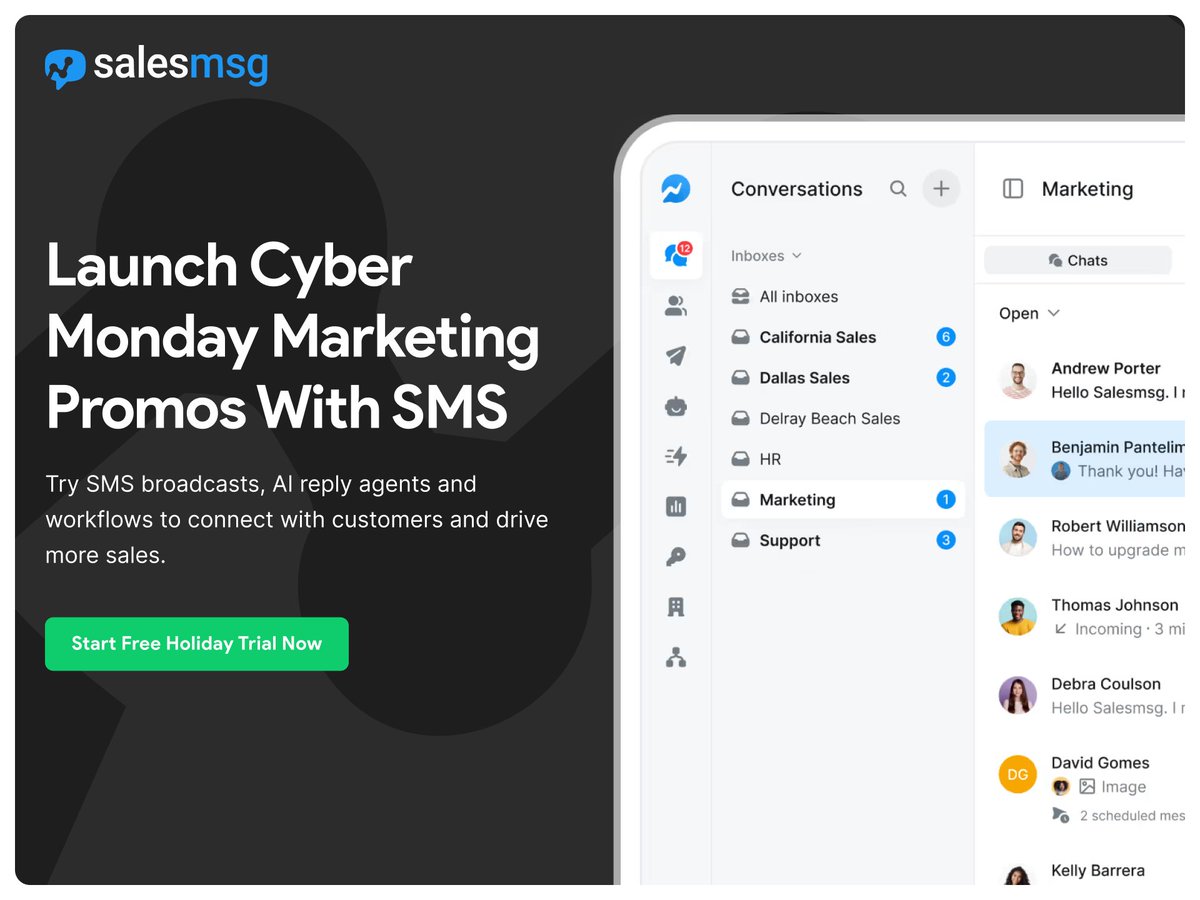 salesmsg's tweet image. Cyber Monday shoppers don’t sleep, your promos shouldn’t either.

With Salesmsg Workflows:
⚙️ Auto-follow up after clicks
⏰ Timed reminders
💬 Re-engage non-buyers

No manual work. No missed sales.
✨ Build your SMS campaign ⬇️ hubs.ly/Q03VRVw20