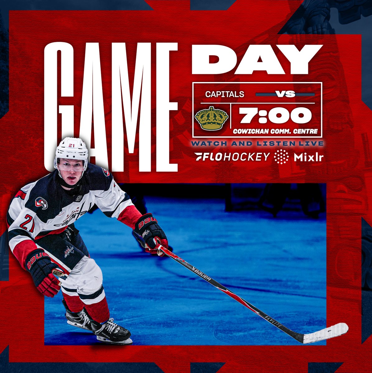 cowichancaps's tweet photo. IT'S GAME DAY

We continue our homestand with a Friday night matchup with Powell River at the CCC!

Puckdrop is scheduled for 7:00 at the Cowichan Community Centre! Get your tickets at the door, or online at https://t.co/jWS4B4oyVy

#BCHL #ALLCAPS https://t.co/5gROuZXSi5