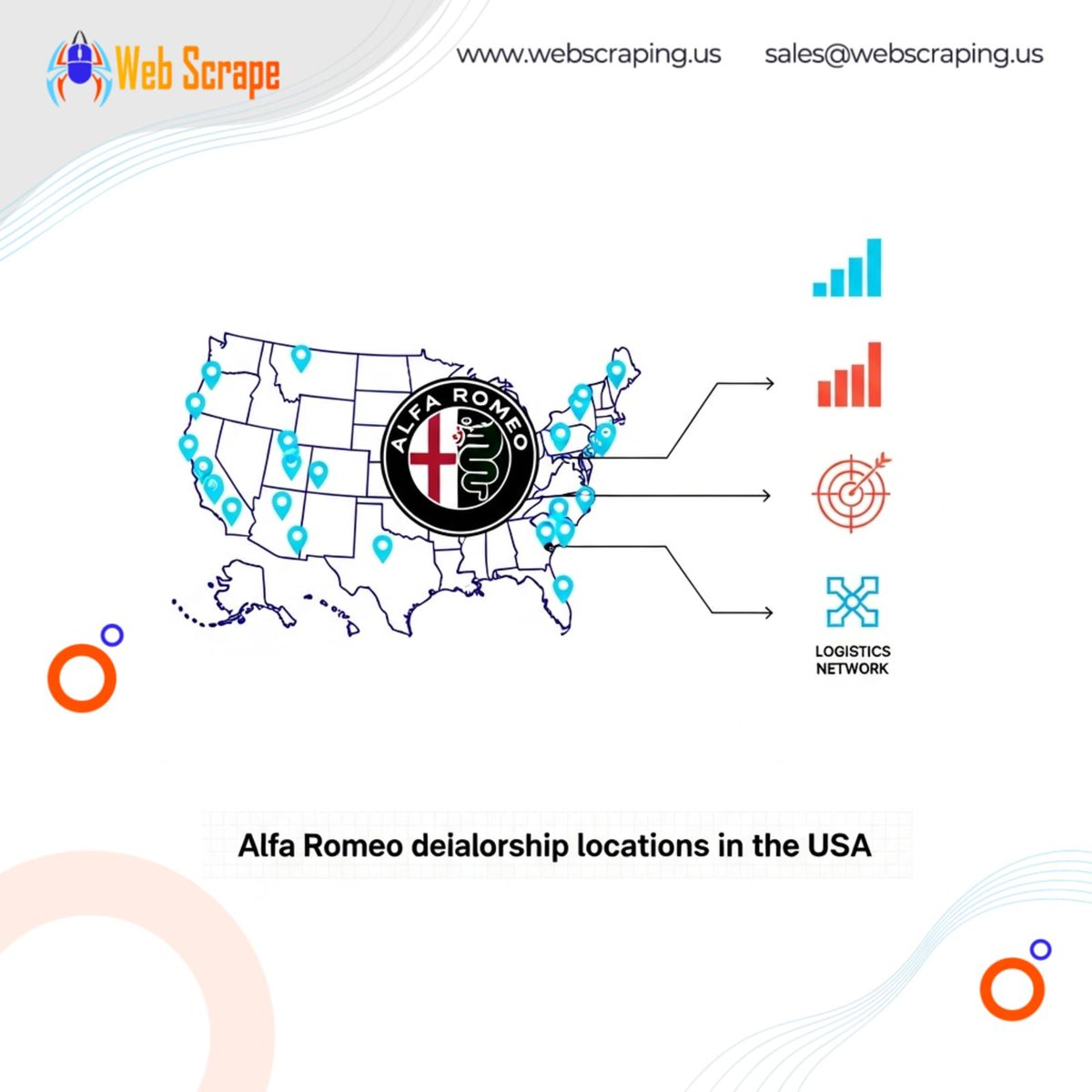 scrape_web's tweet image. Alfa Romeo USA dealership data: pinpoint locations, find market gaps, target customers. Get our accurate dataset for smarter strategies. Buy now: webscraping.us/data-store/alf…