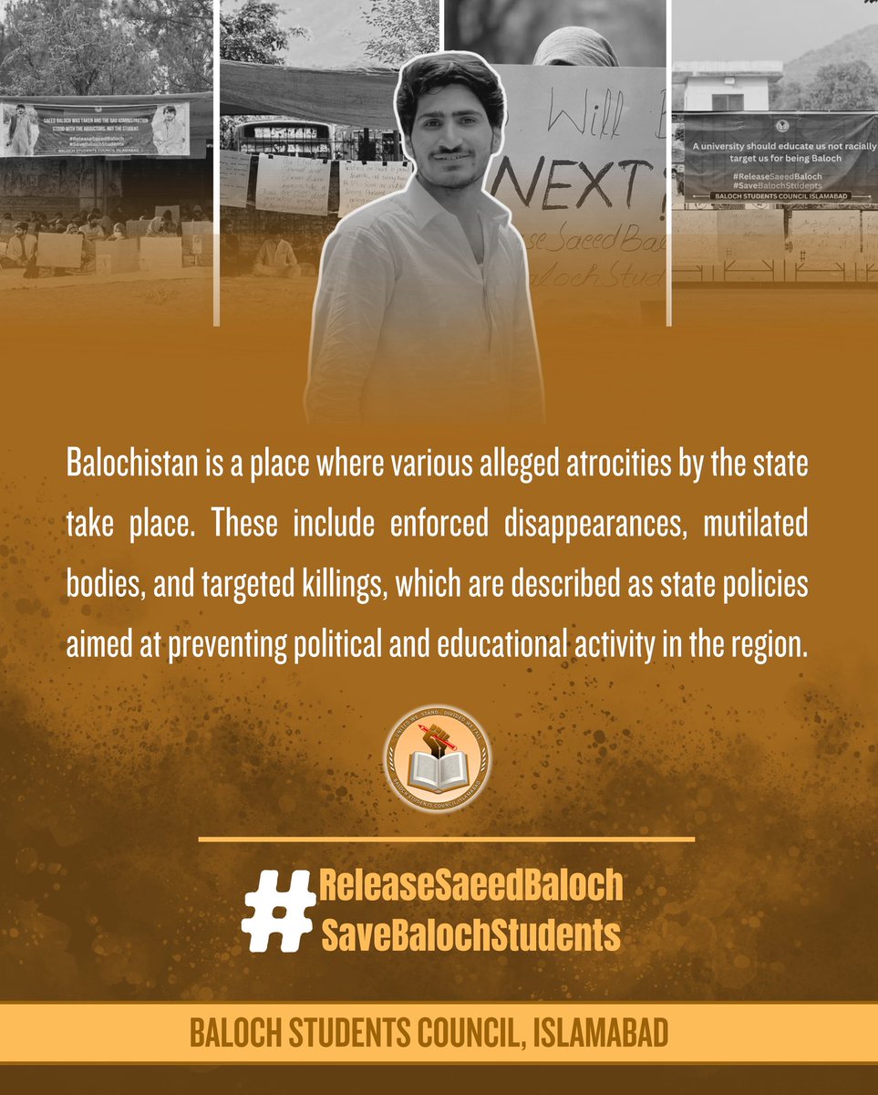 Balochistan is a place where various alleged atrocities by the state take place. These include enforced disappearances, mutilated bodies, and targeted killings,