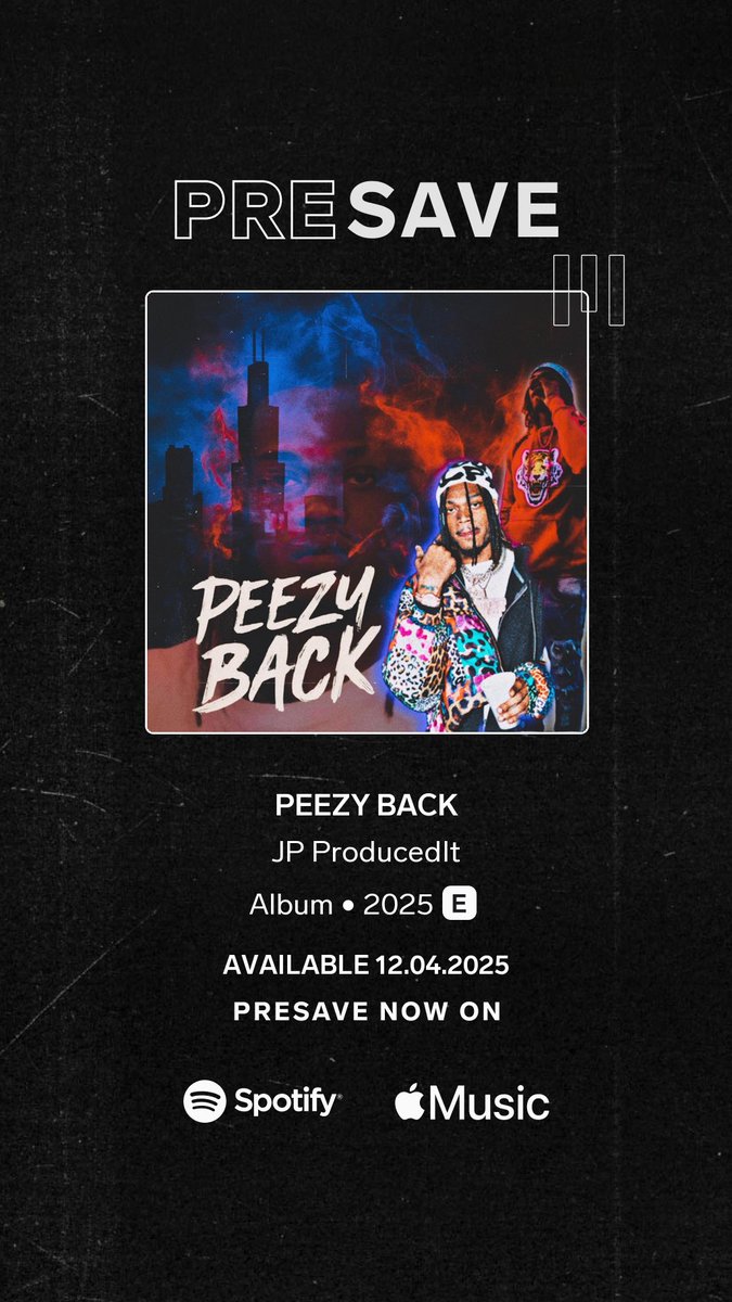 _ItsPeezy's tweet photo. JP ProducedIt - PEEZY BACK | PRE-SAVE HERE : https://t.co/l7gH9UmFzi 🔥 https://t.co/l7gH9UmFzi https://t.co/DncFv0gBTV