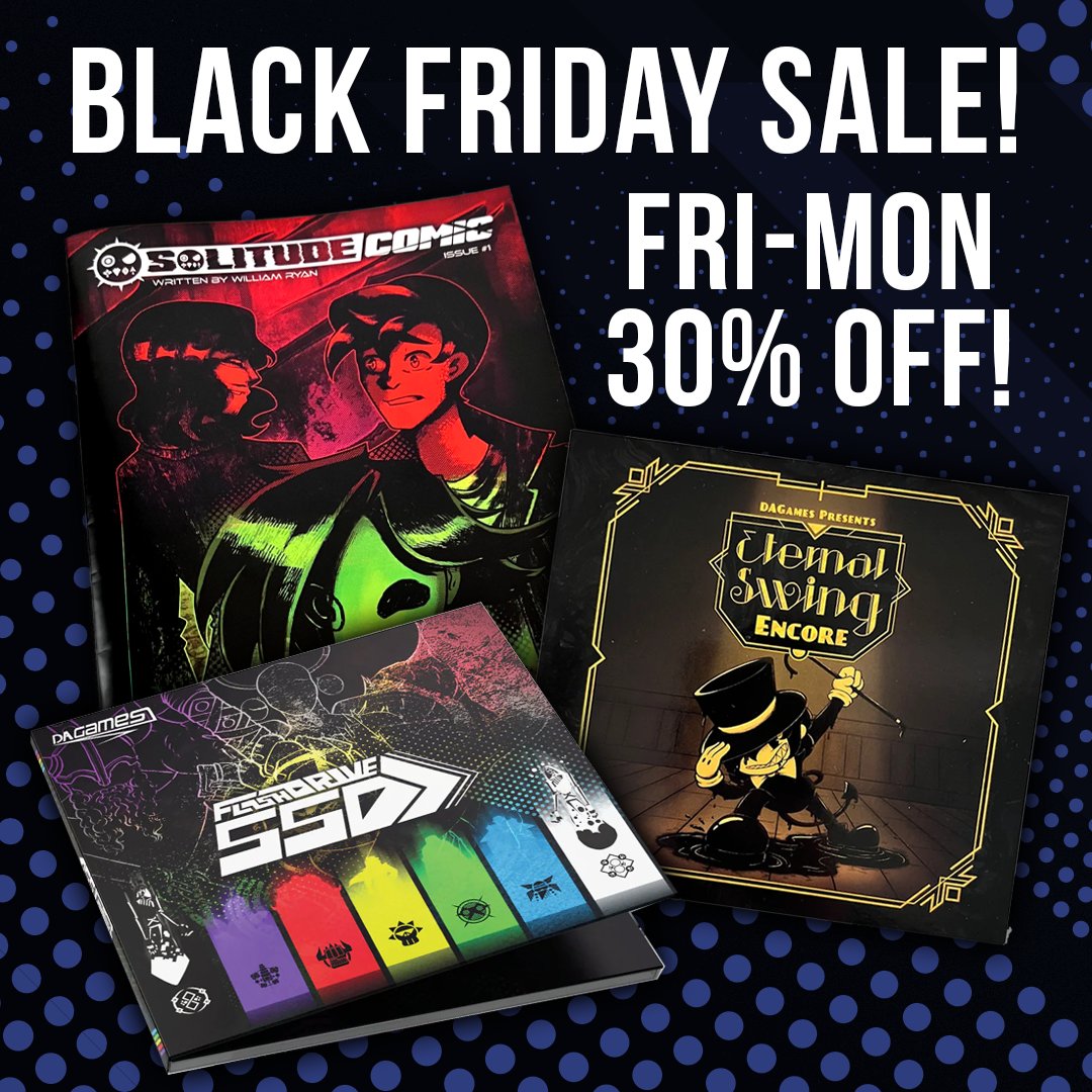 DAGamesOfficial's tweet image. Our Black Friday sale is now live! From now until Monday at 11:30 pm PST, all products are 30% off!  

daonline-store.myshopify.com 
daonline-shop.fourthwall.com