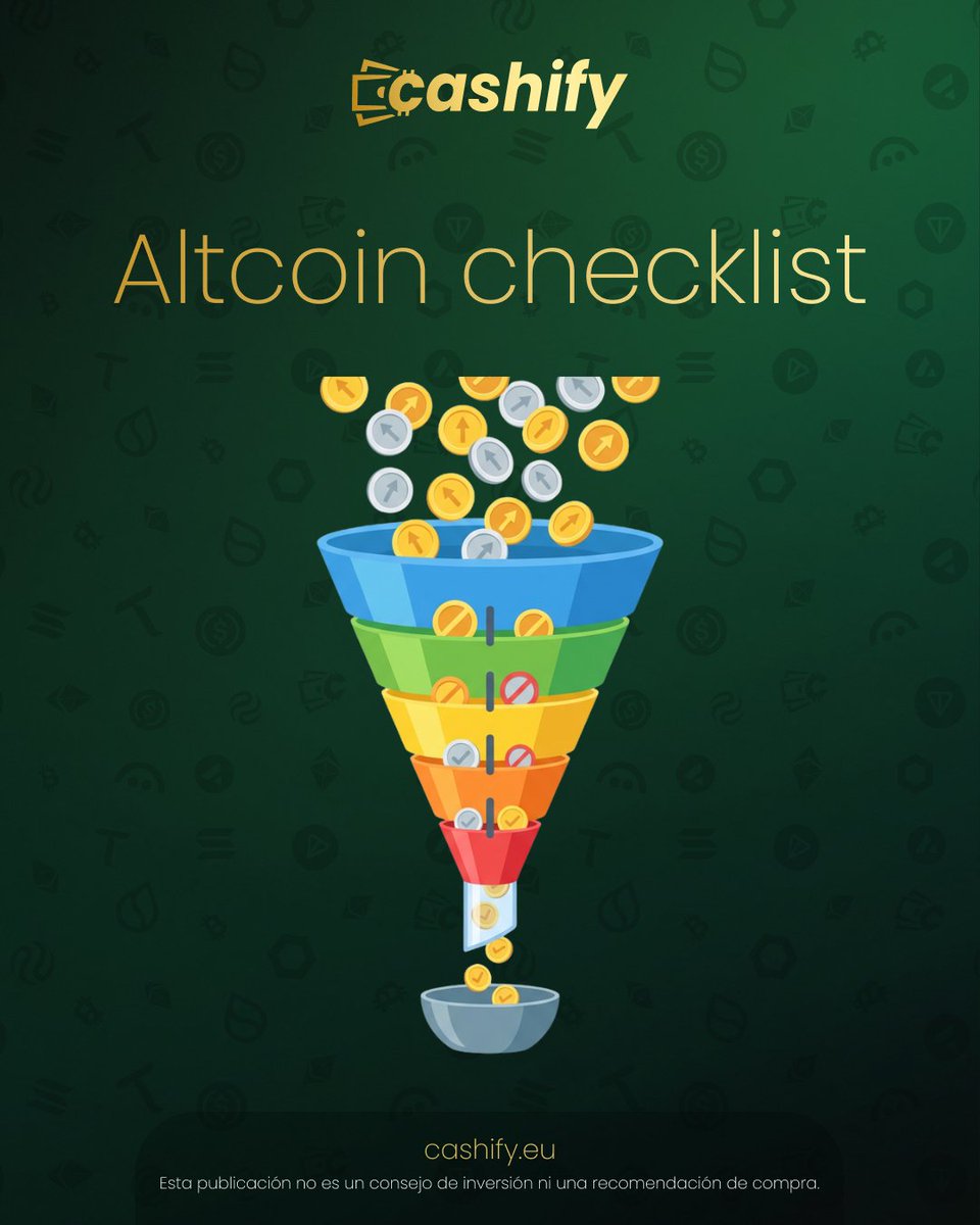 Cashify_es's tweet image. Checklist antes de invertir en cualquier altcoin 📋

✅ ¿Tiene utilidad real?
✅ ¿Equipo público y verificable?
✅ ¿Tokenomics transparentes?
✅ ¿Comunidad activa o solo bots?
✅ ¿Auditorías de seguridad?

Si falla 2 o más → siguiente proyecto
#Altcoins #DYOR #criptoespaña…