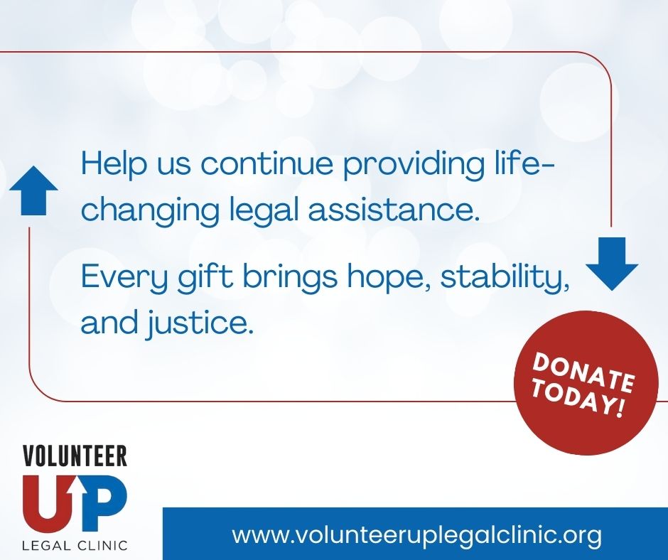 Your support keeps families in their homes. 📷
From January through July 2025, Volunteer UP served 1,037 clients, including 490 housing clients through the Comprehensive Eviction Defense and Diversion Program. Their success rate? An incredible 91.2%!
volunteeruplegalclinic.org/donate-now