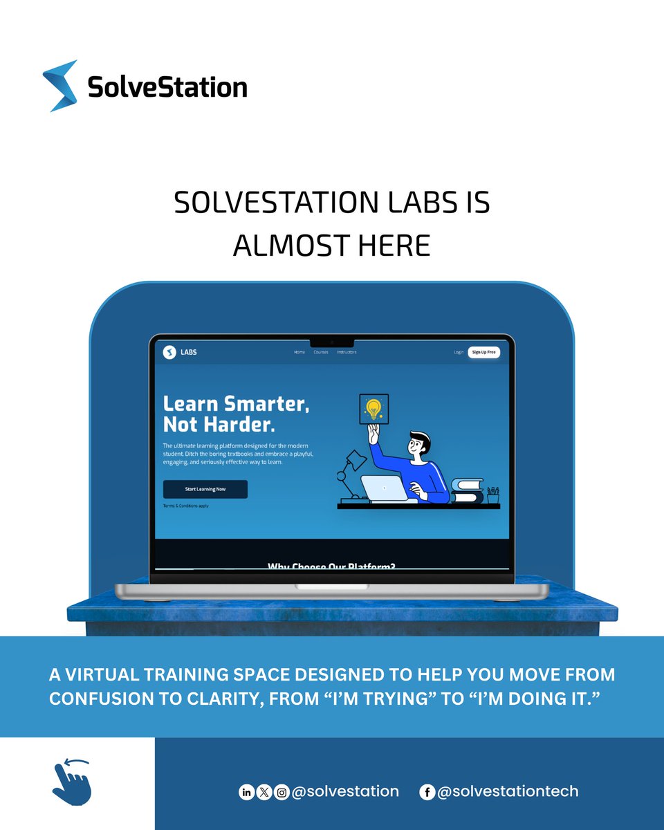 solvestation's tweet image. &quot;Big news! SolveStation Labs is hitting the scene to revolutionize your tech journey. Learn Smarter, Not Harder. Apply what you learn. Build real projects. Succeed in your career. Your future in tech just got a massive upgrade! 💡

#SolveStationLabs #TechRevolution #LearnTech
