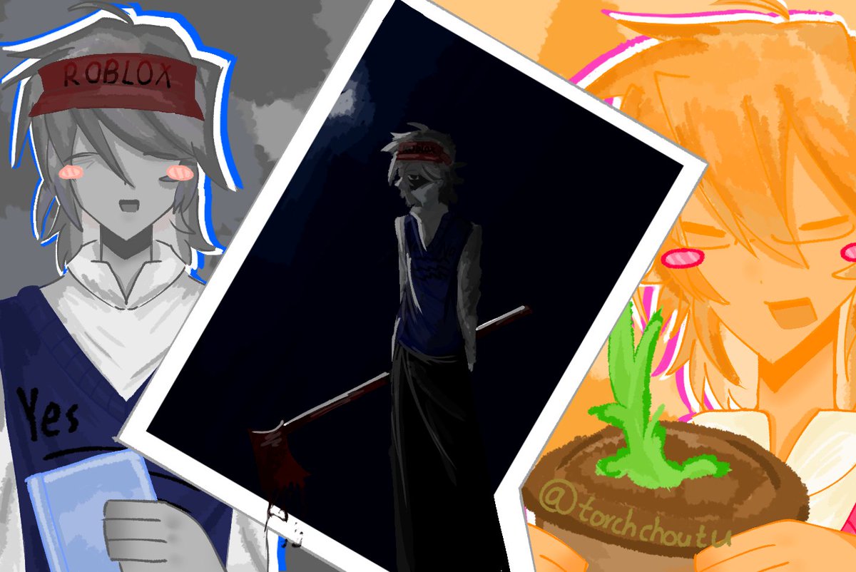 torch_choutu's tweet image. #BadThings #robloxart #badthingsroblox #ivandrew 可能我也不知道我在画什么，只是互相送礼物😭