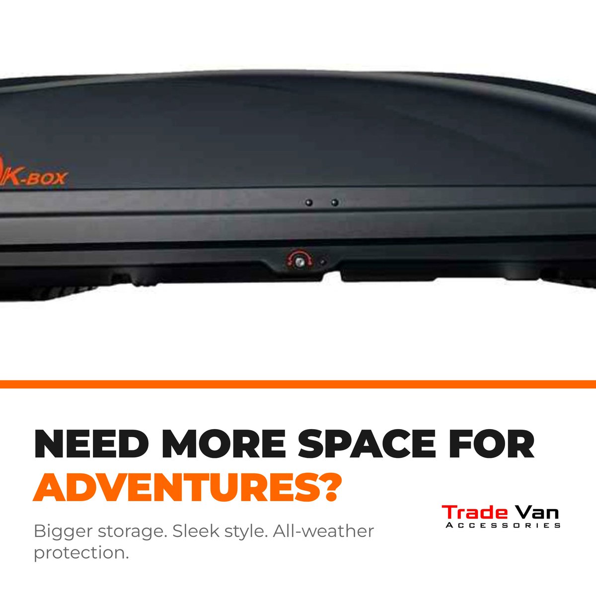 tva_styling's tweet photo. Max your van’s storage and style! The K-Box 520L roof box makes every trip easier with secure, spacious cargo and a sleek look. Built tough for all weather: only at Trade Van Accessories. Discover the difference with our latest gallery! https://t.co/dabWg5zQEC