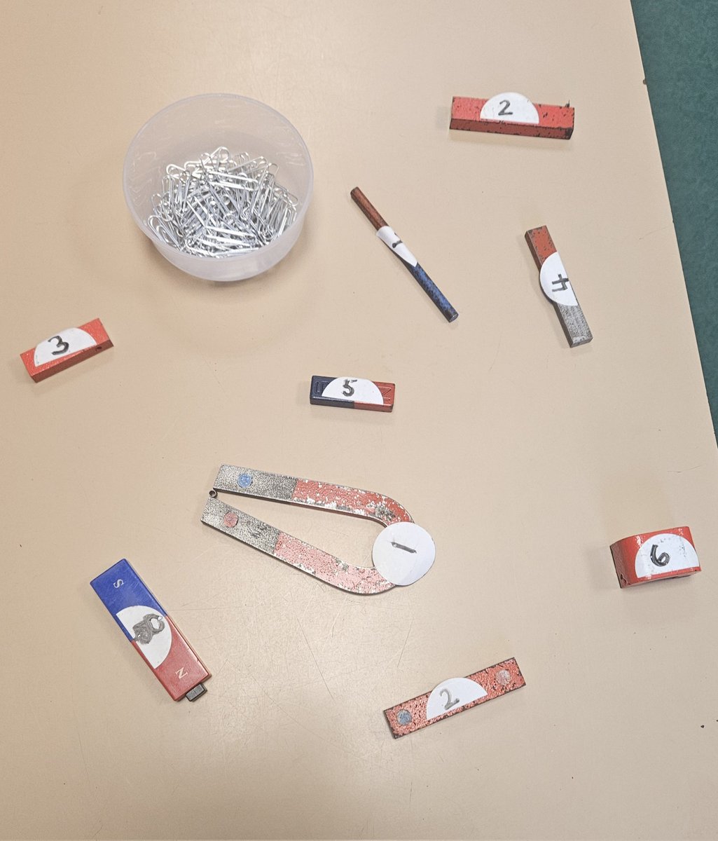 Today we have been  testing different magnets to see how strong they were. We measured the distance they could attract a paperclip from #science