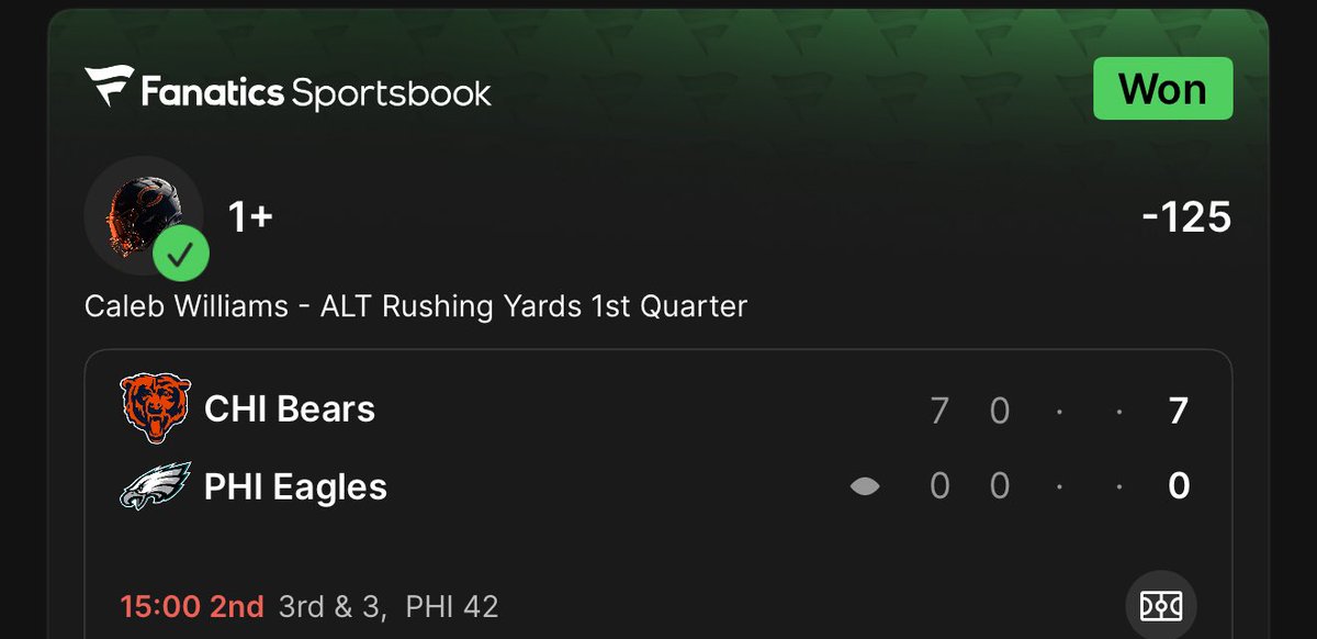 We 🧹 the 1Q plays

💰 Williams 1+ 1Q Rushing yard -125
💰 Odunze 5 x Brown 5 +203

🚨 Black Friday is LIVE

🔹 3-Month Pass — 10% off BF10
🔹 6-Month Pass — 15% off BF15
🔹 1-Year Pass — 20% off BF20

🔗 whop.com/primo-bets/