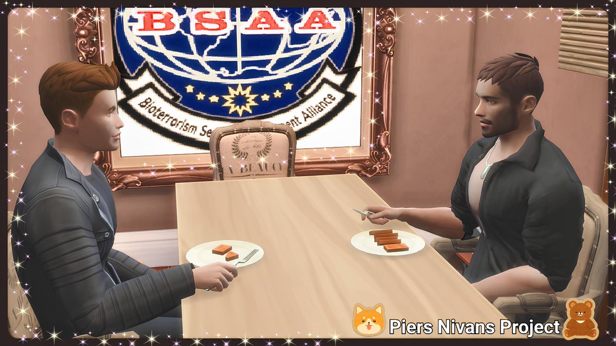 Romynivans's tweet photo. Piers and Chris are having lunch in the BSAA offices… what do you think they’re talking about? 🤭😋
#REBHFun #PiersNivans #ChrisRedfield #nivanfield #ResidentEvil #RE_Games
#バイオハザード #RE6 #Capcom_Official https://t.co/GaWROwA8PG