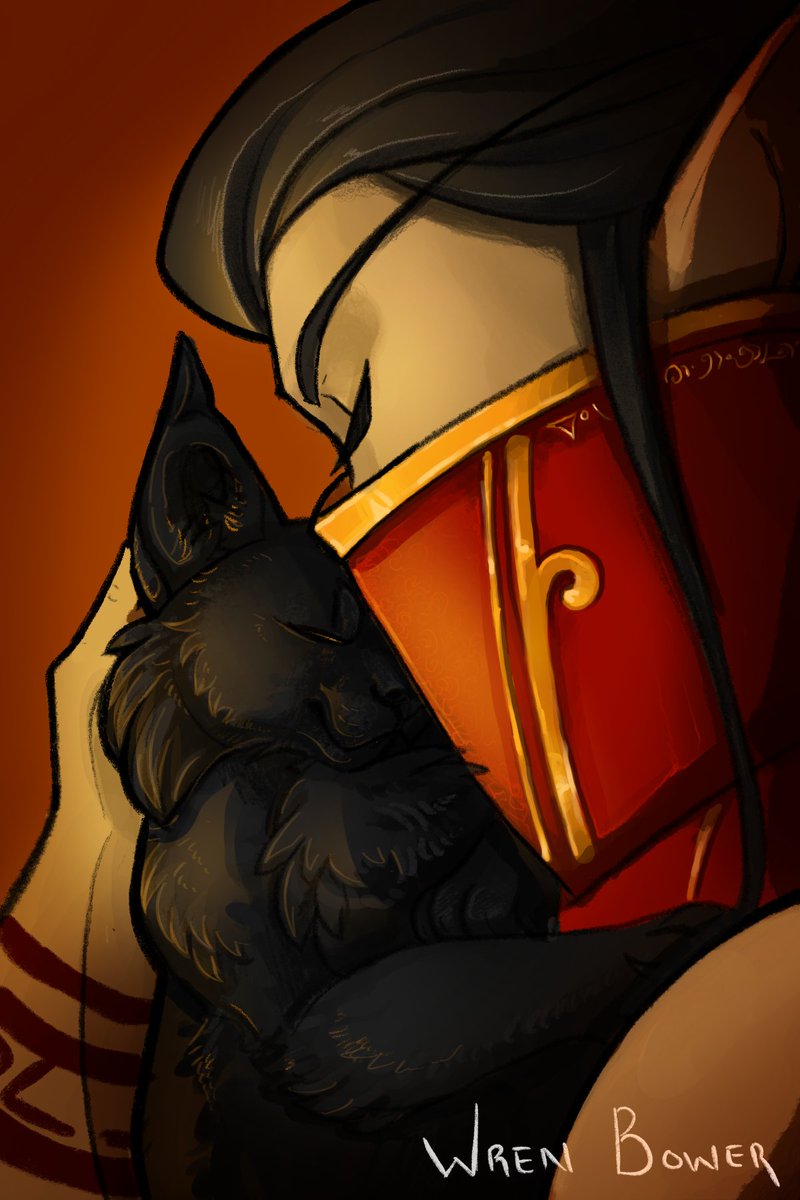 Rommath &amp; his cat, Brutus, for @/Dario_Botia!

☽︎ #warcraft ♦ #worldofwarcraft  ♦ #myart  ♦  #WoW  ♦ #WarcraftArt ☾︎