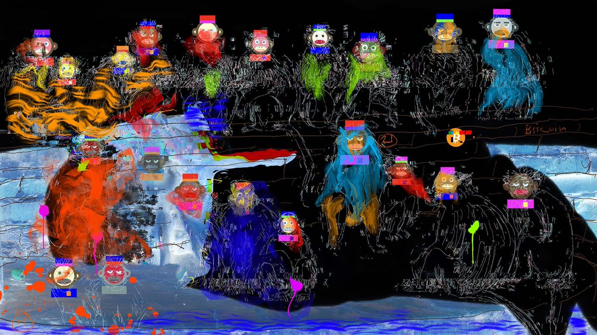 HOSS_ibc's tweet image. 21 BTC Monkeys by @hafftka 

a tribute to @OnChainMonkey and its only ~ $20 

ART ON BITCOIN = So undervalued