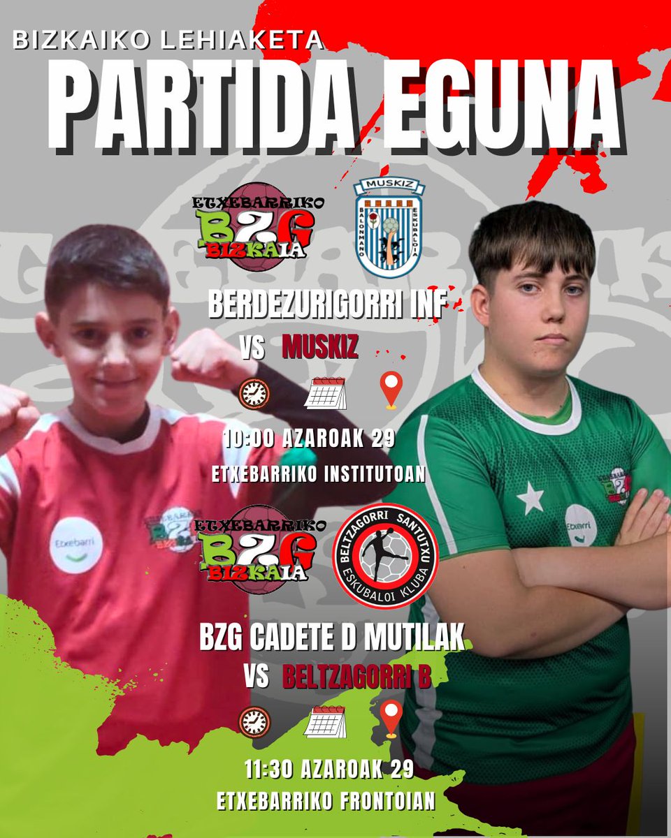 BZG Haurrak eta Kadeteak lehiatzen jarraituko dira izugarrizko denboraldi honetan. 💪🏻🤾🏼‍♂️🤾🏽

Los Cadetes e Infantiles BZG siguen compitiendo en esta trepidante temporada. 💪🏻🤾🏼‍♂️🤾🏽
#taupadaberdea #harrobia #eskubaloia #balonmano #berdezurigorritrakatra <a href="/fvbm/">fvbm/bef</a> <a href="/EtxebarriBizi/">Etxebarri Bizi</a>