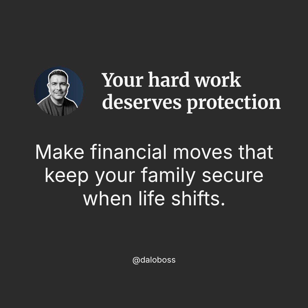 daloboss's tweet image. Protect your income &amp;amp; secure your family’s future with 5 key steps: tailored insurance, estate planning, emergency funds, smart asset diversification, and clear financial goals. What’s your top financial priority? Ask me about our approach! #wealthprotection #financialstability