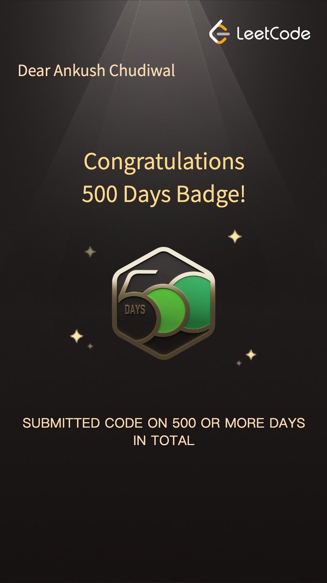 coding_zoro's tweet image. its been 500 days of DSA #dsa #computerscience #LeetCode #student