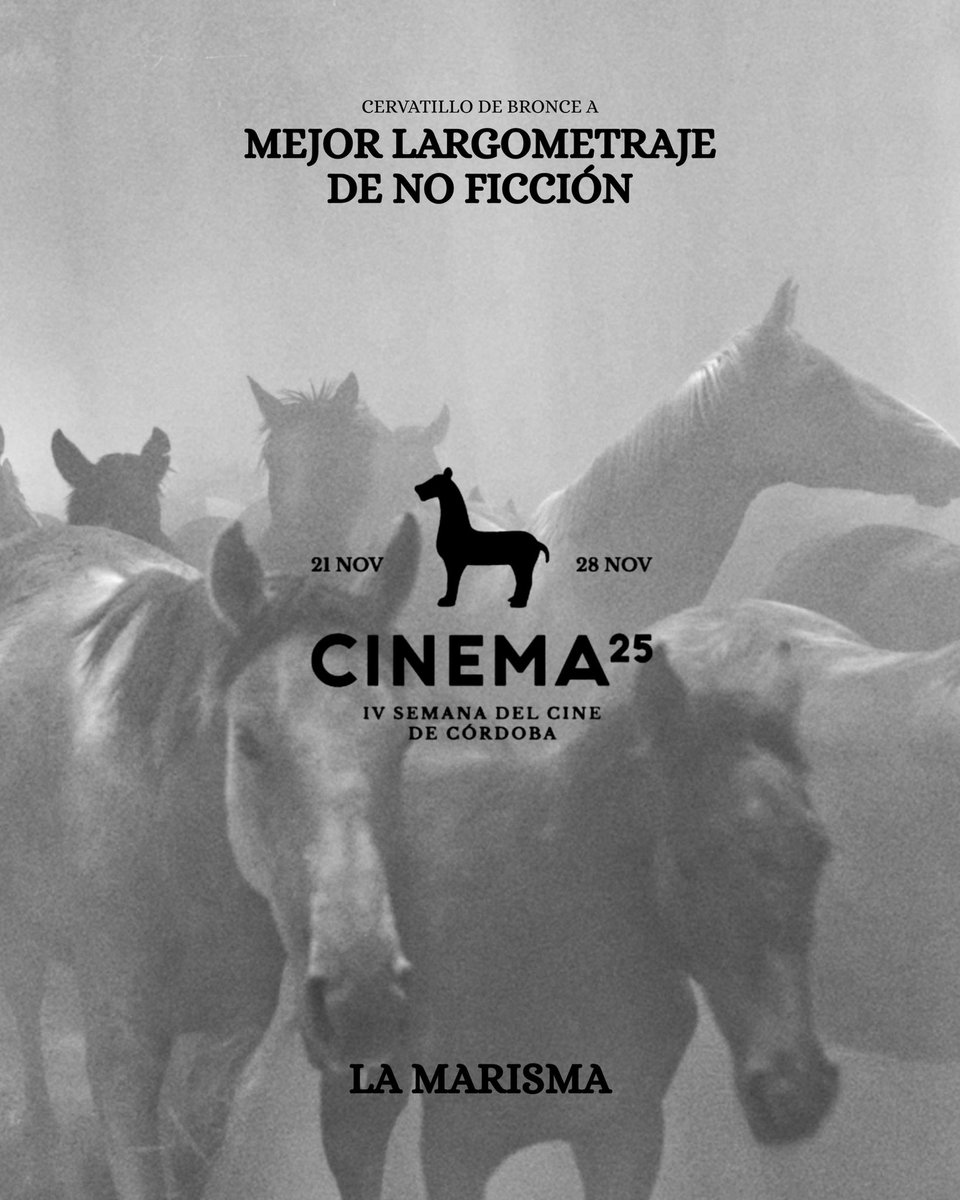 LaClaquetaPC's tweet photo. 🖤 #LaMarisma (Manu Trillo) obtiene el Cervatillo de Bronce a Mejor Largometraje de No Ficción en @CinemaCordoba_ 🖤
¡Enhorabuena, equipo! A celebrar ✨ https://t.co/chk5iGKskj