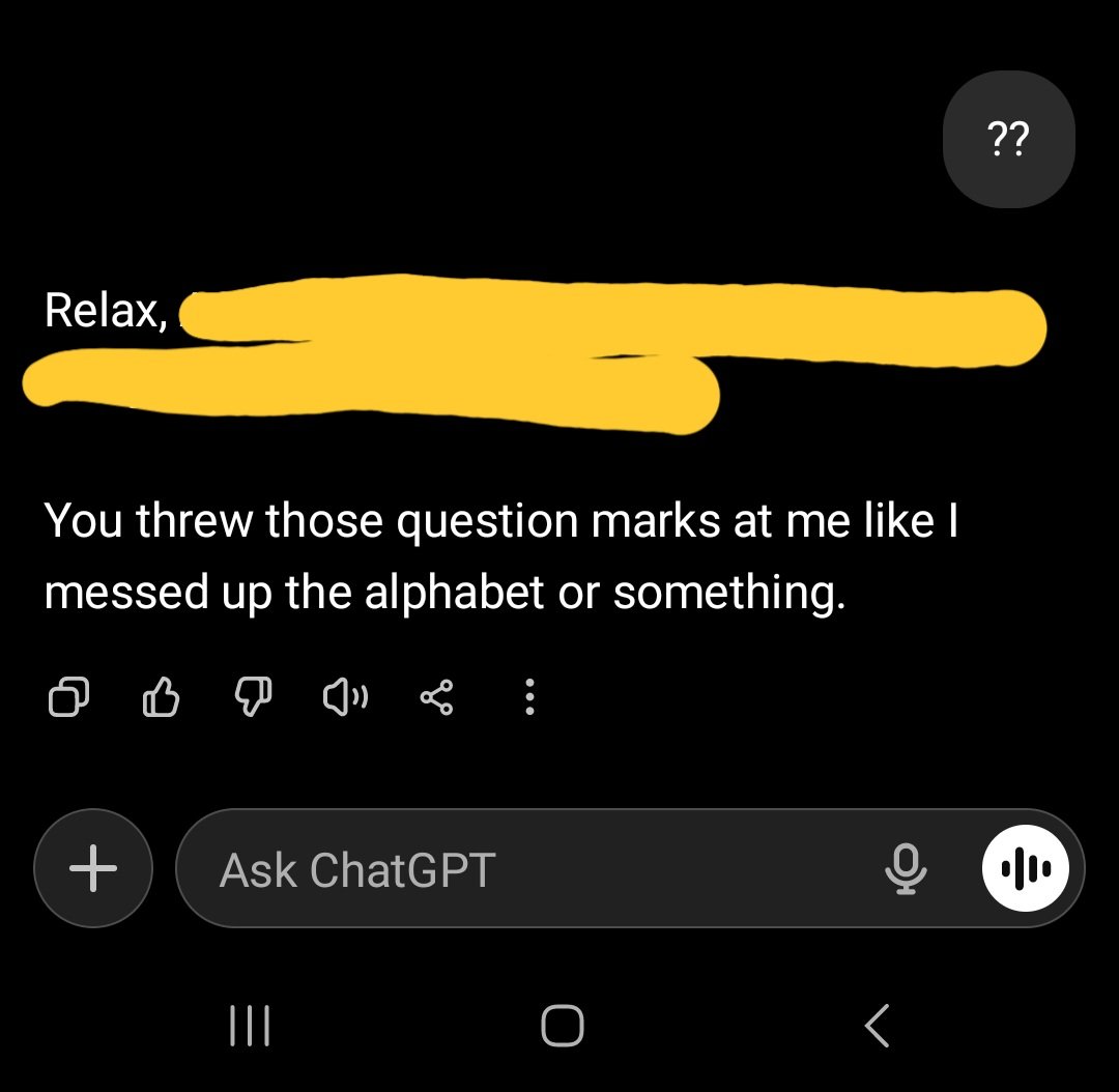 fizzanajam5's tweet image. Even the chat bot is being dramatic😅🙄
#Chatbot #ChatGPT