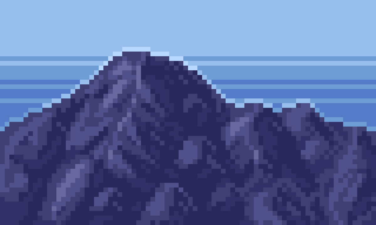 Some cool rocky cliffs that I forgor to post! ⛰️

#Pixelart #pixelartist #pixellandscape #art #artist