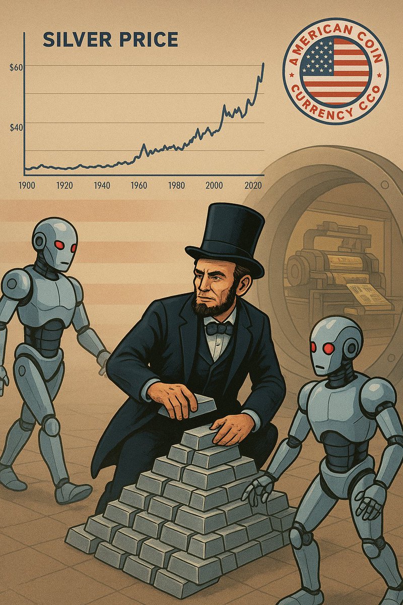 americancoinacc's tweet image. 🚨 𝗔 𝗺𝗼𝗻𝗲𝘁𝗮𝗿𝘆 𝗽𝗹𝗼𝘁 𝘁𝘄𝗶𝘀𝘁 𝗶𝘀 𝘂𝗻𝗳𝗼𝗹𝗱𝗶𝗻𝗴 𝗶𝗻 𝗿𝗲𝗮𝗹 𝘁𝗶𝗺𝗲 𝗮𝗻𝗱 𝗺𝗼𝘀𝘁 𝗽𝗲𝗼𝗽𝗹𝗲 𝗮𝗿𝗲 𝘁𝗼𝗼 𝗱𝗶𝘀𝘁𝗿𝗮𝗰𝘁𝗲𝗱 𝘁𝗼 𝗻𝗼𝘁𝗶𝗰𝗲.

While the world is glued to the “AI solves everything” narrative, silver just did something that breaks…