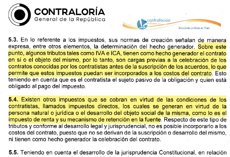 📧 PAGO DE IMPUESTOS CON RECURSOS PÚBLICOS/IMPUESTOS EN LA CONTRATACIÓN ESTATAL. Impuesto de renta y su mecanismo de retención en la fuente.  No es posible incorporarlos a los costos del contrato contratacionenlinea.co/documentos/con…