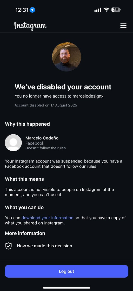 Instagram suspended my account with out any reason two months ago. And it’s feels unreal… 

I don’t usually do this, but I have to say it.

It’s honestly heartbreaking to lose five years of hard work. All those sleepless nights, all the hours creating content, giving the best of