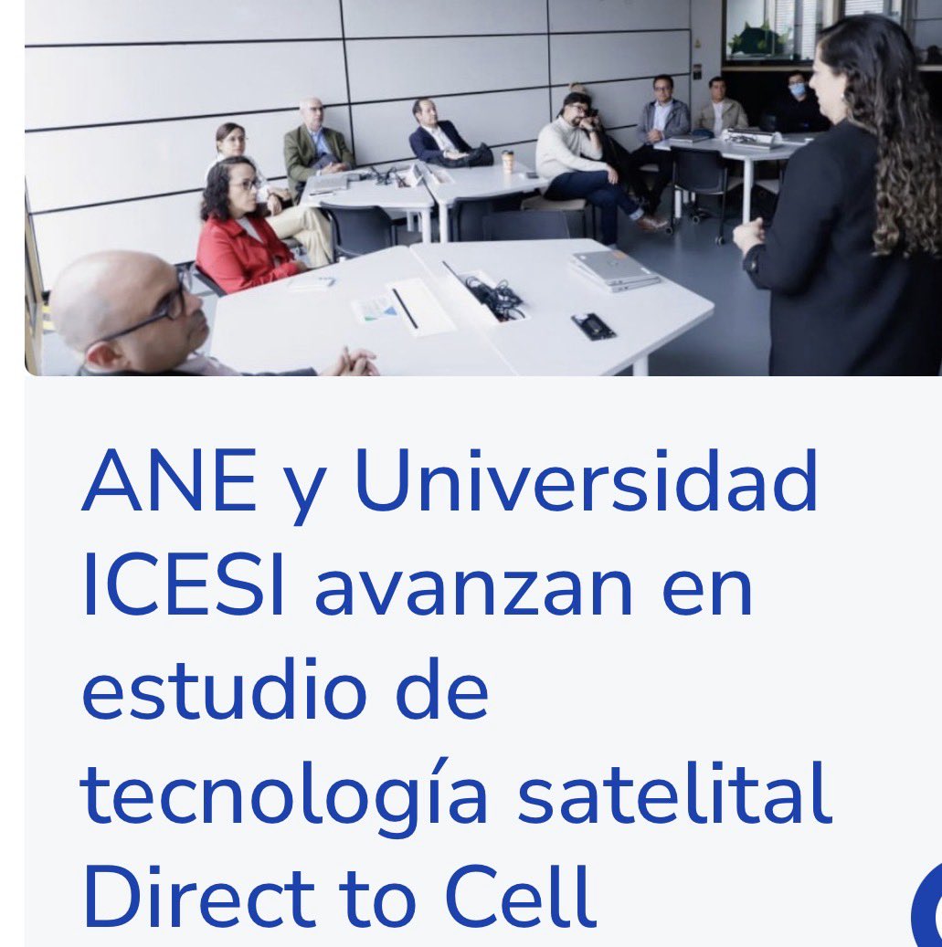 👏🏻 La Agencia Nacional del Espectro  (ANE) con el apoyo de la Universidad Icesi finalizó etapa de pruebas en laboratorio del proyecto Direct to Cell (D2C) en la cámara anecoica de la Universidad Javeriana.

mintic.gov.co/portal/715/w3-…