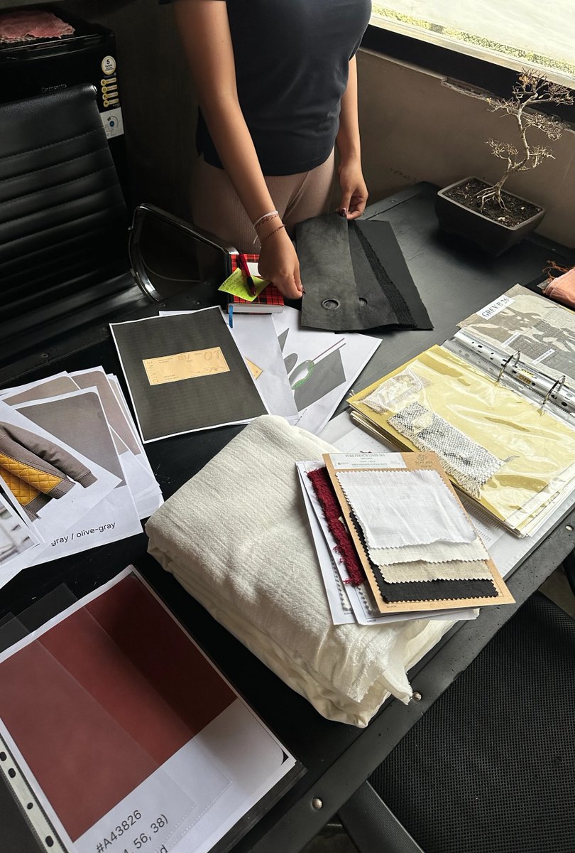 austin_kahn_'s tweet image. Initial samples for a new bespoke commission. Everything from silhouette, materials, and style is tailored to the client’s inspiration