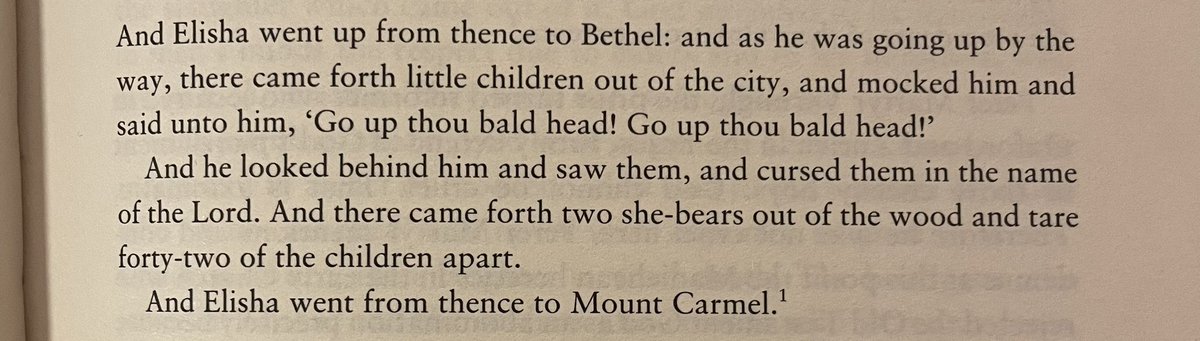 Nearing forty as I am, hair thinning as it is, I take refuge in the second book of Kings