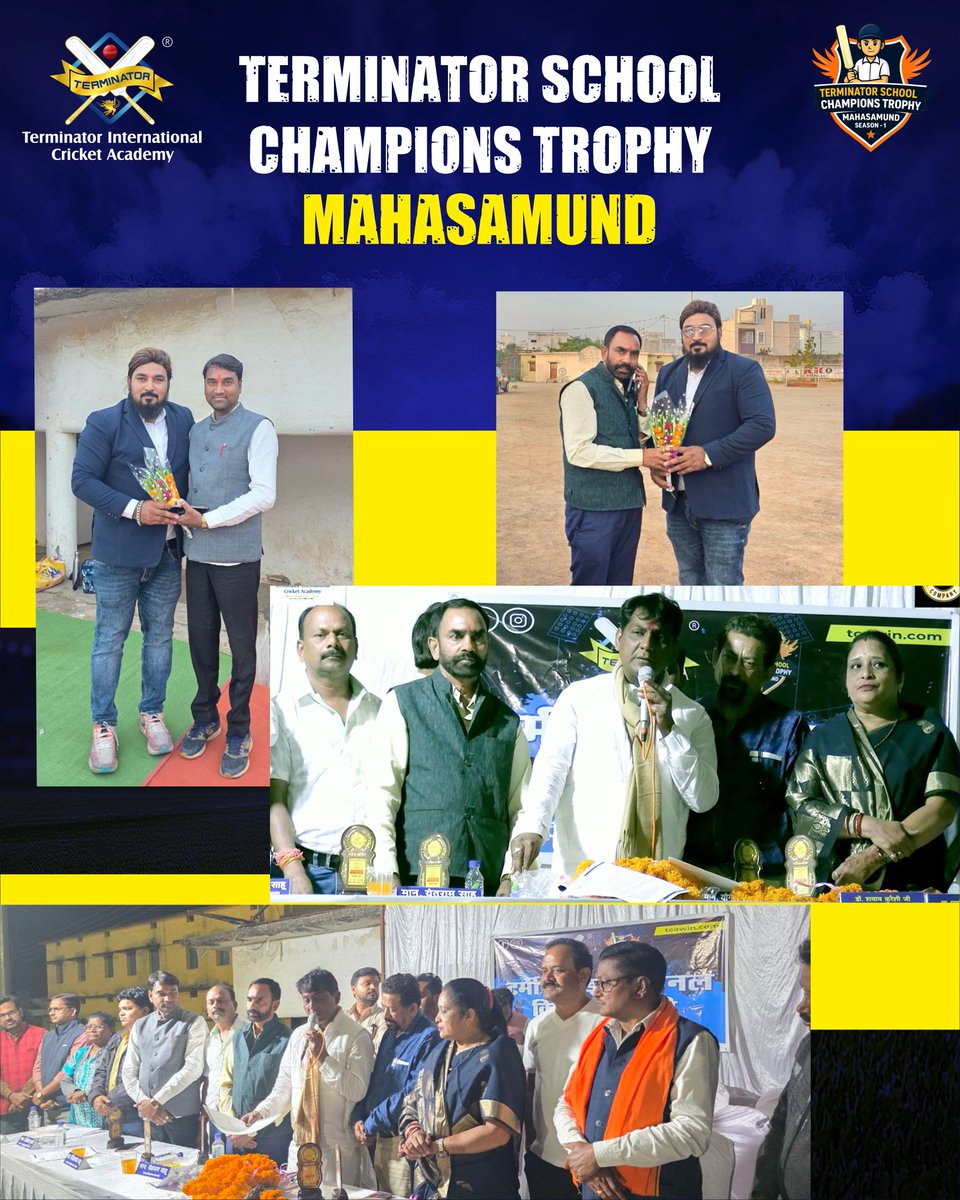 TerminatorCric's tweet photo. 🏏 टर्मिनेटर स्कूल चैंपियंस ट्रॉफी – महासमुंद सीज़न 1
समापन समारोह एक यादगार पल…✨

शानदार मुकाबलों, ज़बरदस्त स्पोर्ट्समैनशिप और युवा प्रतिभाओं से भरे इस टूर्नामेंट का समापन हुआ सम्मान और उत्साह के साथ।

#chhattisgarh https://t.co/mYylM3sfuy