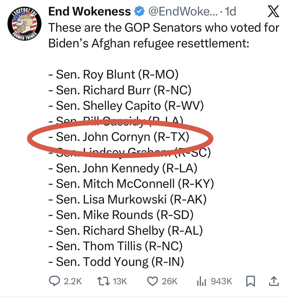 PwnyRides's tweet photo. @KenPaxtonTX Praying you win @KenPaxtonTX 
Texans can’t take any more of Cornyn’s bad decisions and weak leadership.

#TexansFirst https://t.co/BtmfyNRN67