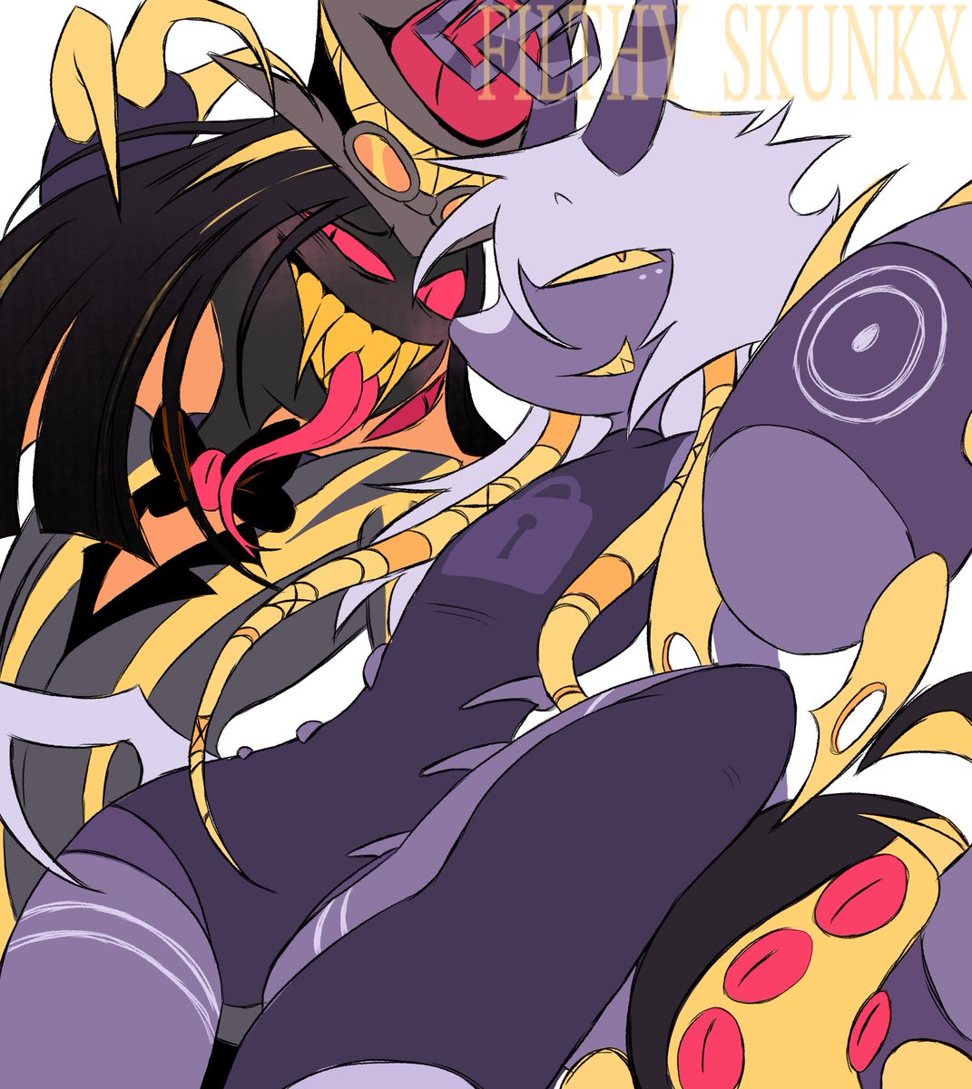 FILTHY_SKUNKX's tweet image. ART TRADE RESULTS 4 @KUWAPOWR !!!  #HazbinHotel