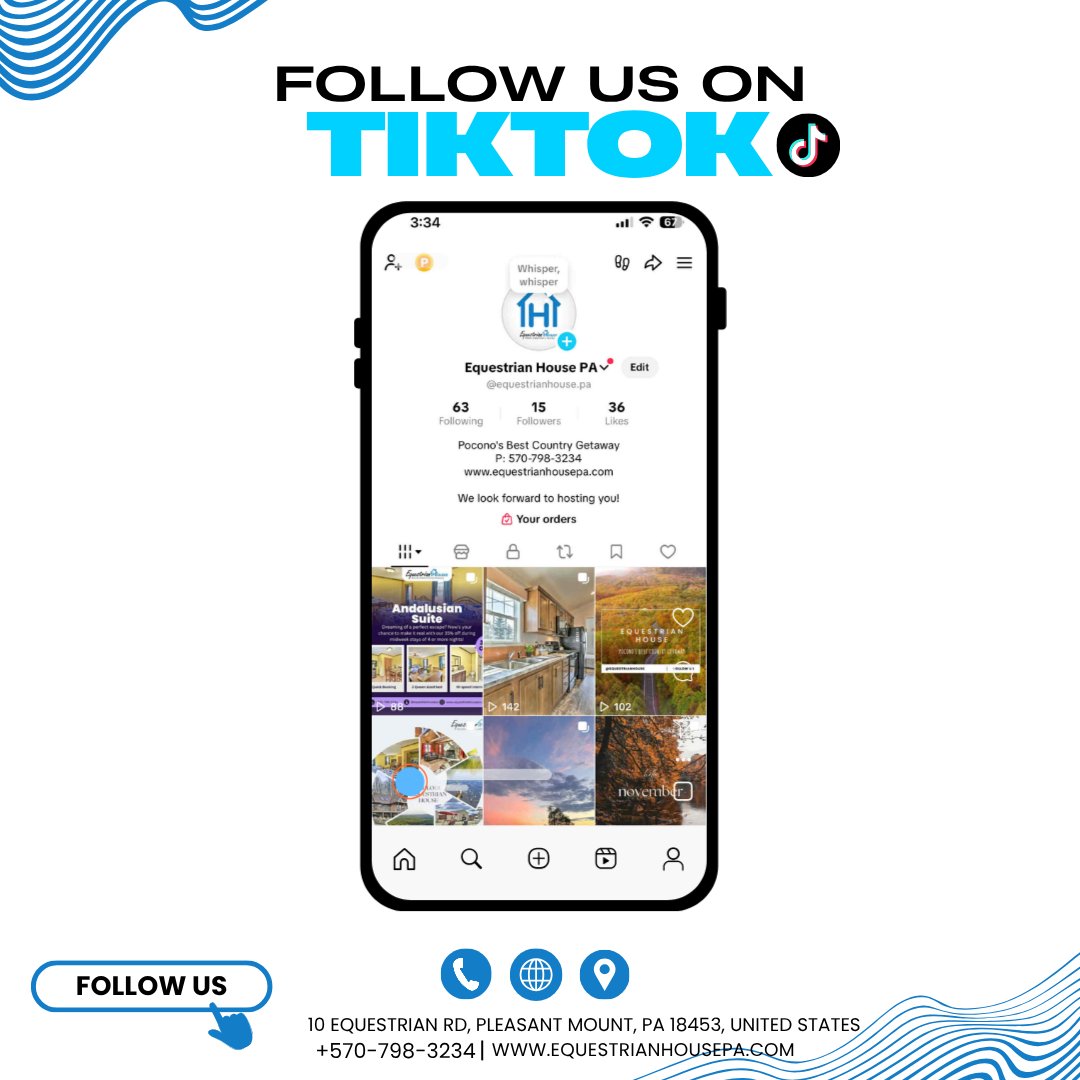 EquestrianPA's tweet image. Get ready for the best of the Poconos in short form! 📲

Follow @equestrianhousepa on TikTok for behind-the-scenes looks at our beautiful properties, stunning scenery, and fun vacation inspiration. See what makes us Pocono&apos;s Best Country Getaway!

Hit the follow button and let…